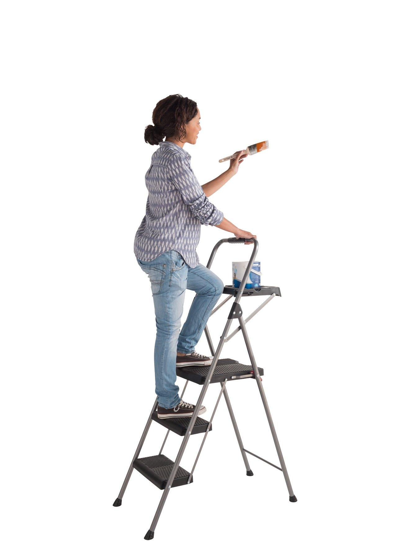 Image 4 of 4 of Werner 22497 Werner Sure Grip Comfort Step Stool with Tool Tray 3 Step
