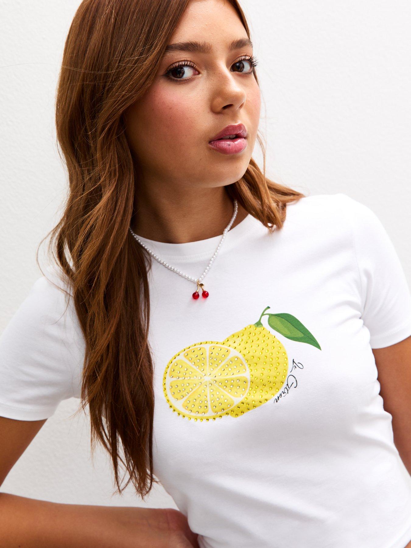  image of new-look-915-lemon-baby-t-shirt-white