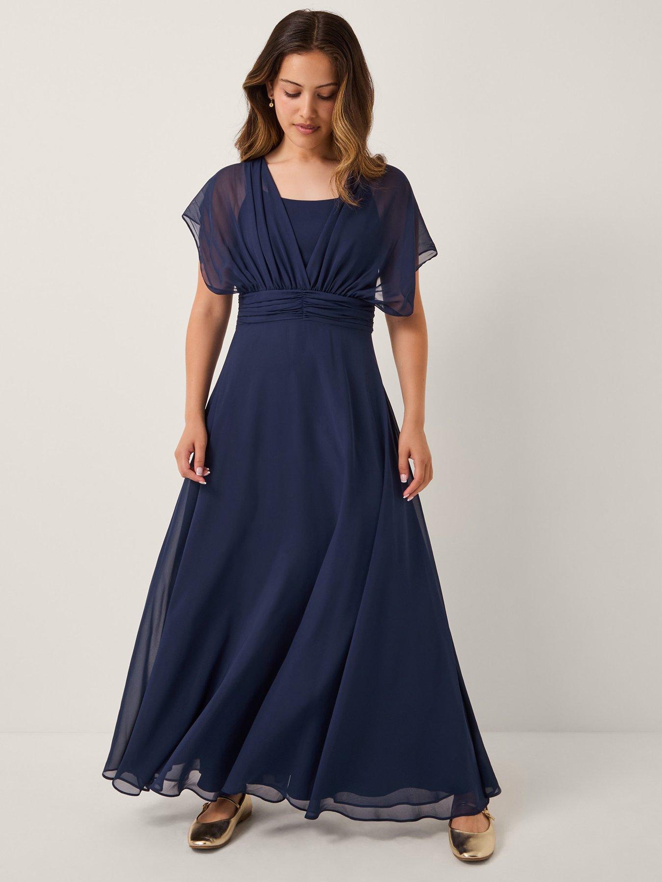 Monsoon Girls Maddison Multiway Chiffon Dress - Navy