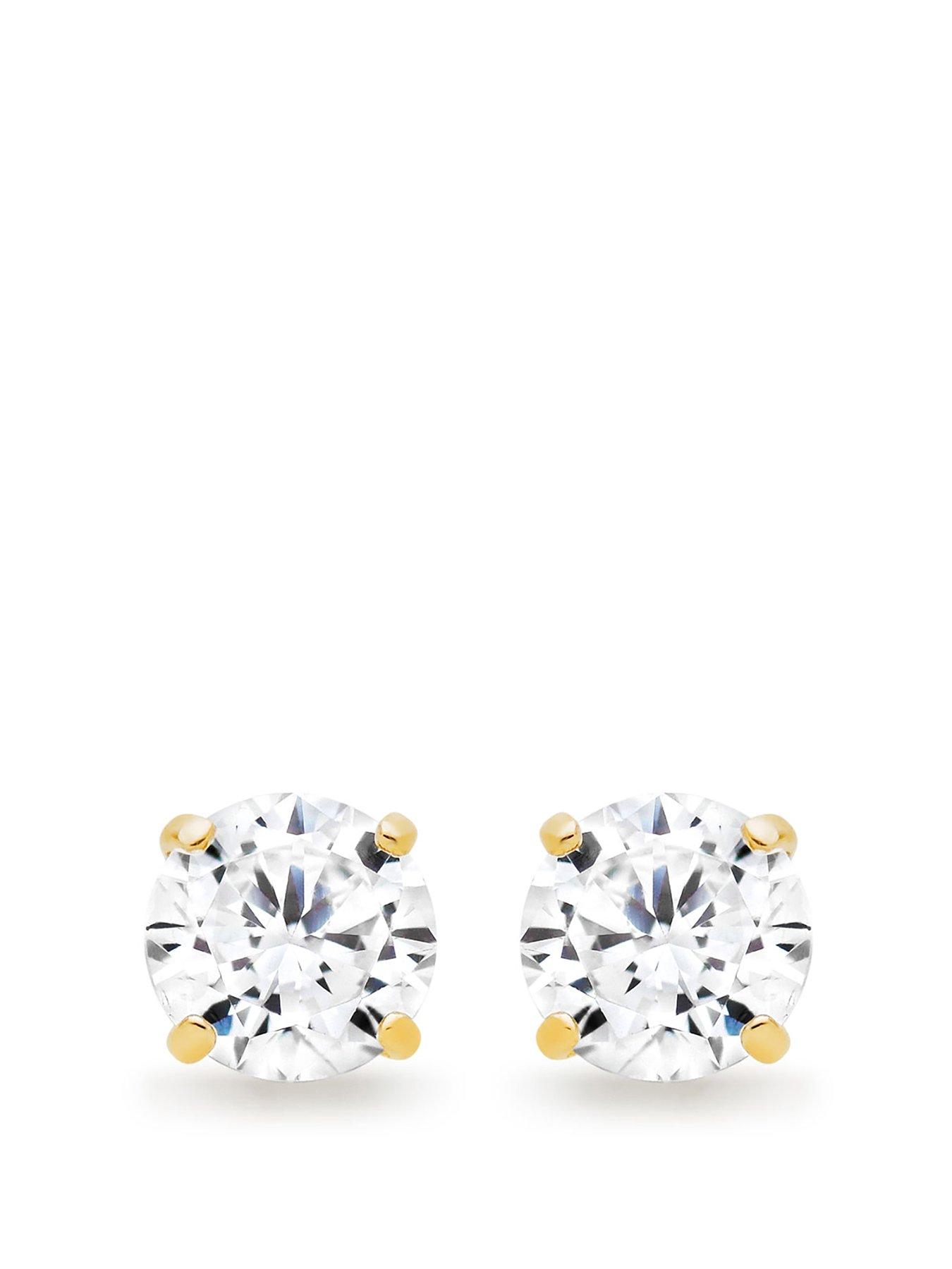Image 1 of 4 of Beaverbrooks 9Ct Gold Cubic Zirconia Stud Earrings
