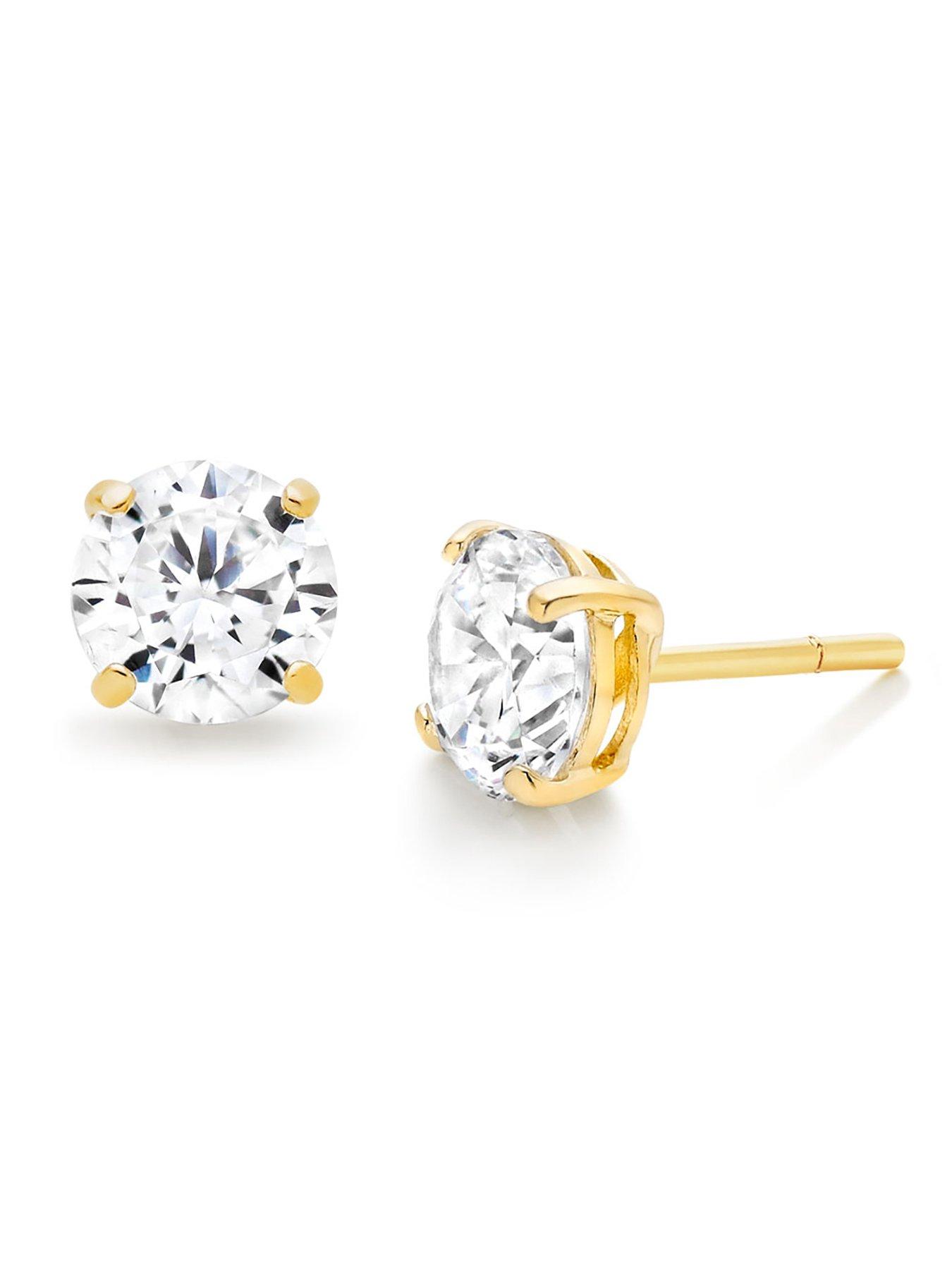 Image 3 of 4 of Beaverbrooks 9Ct Gold Cubic Zirconia Stud Earrings