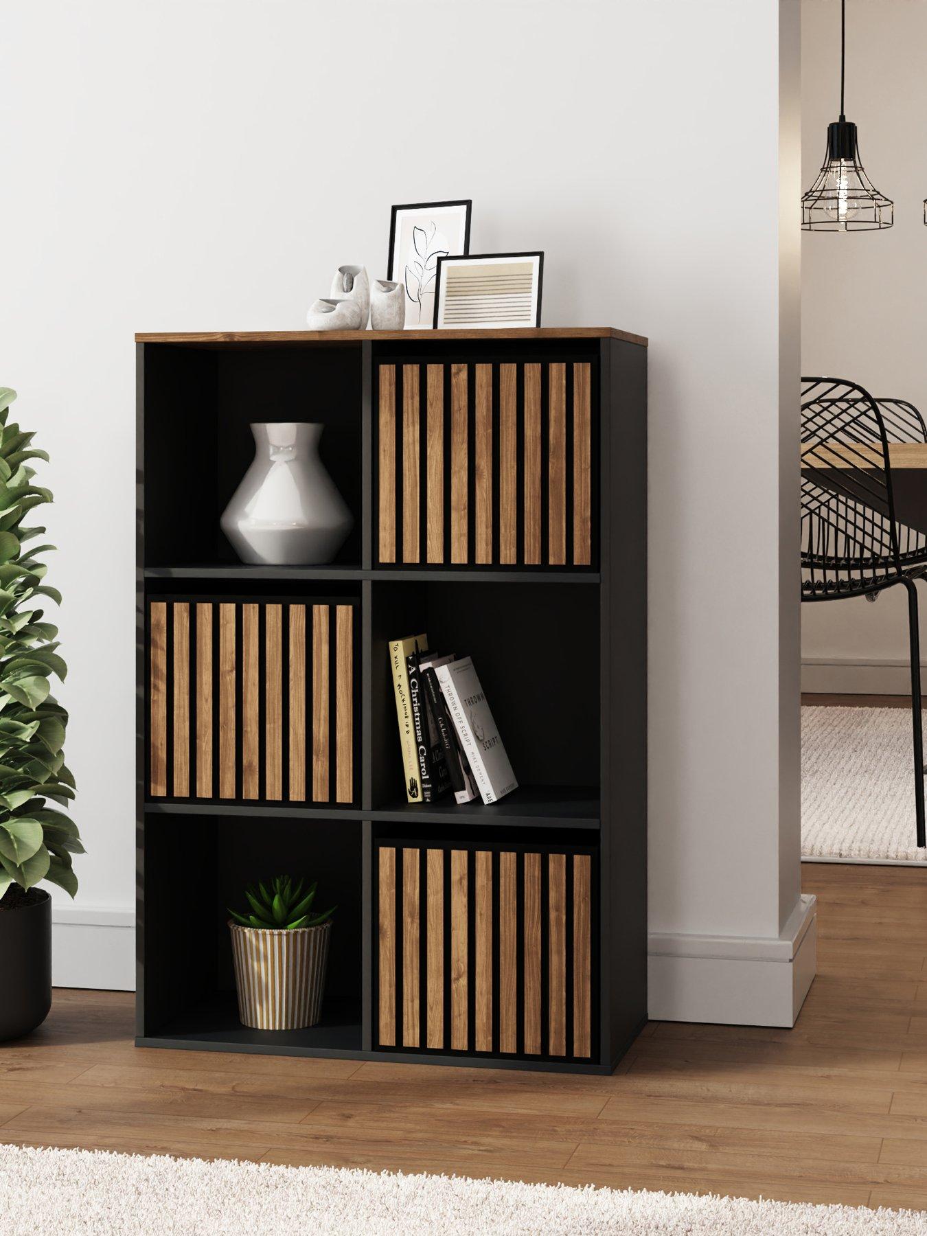 undefined Kube 2 x 3 Storage Unit - Black/walnut