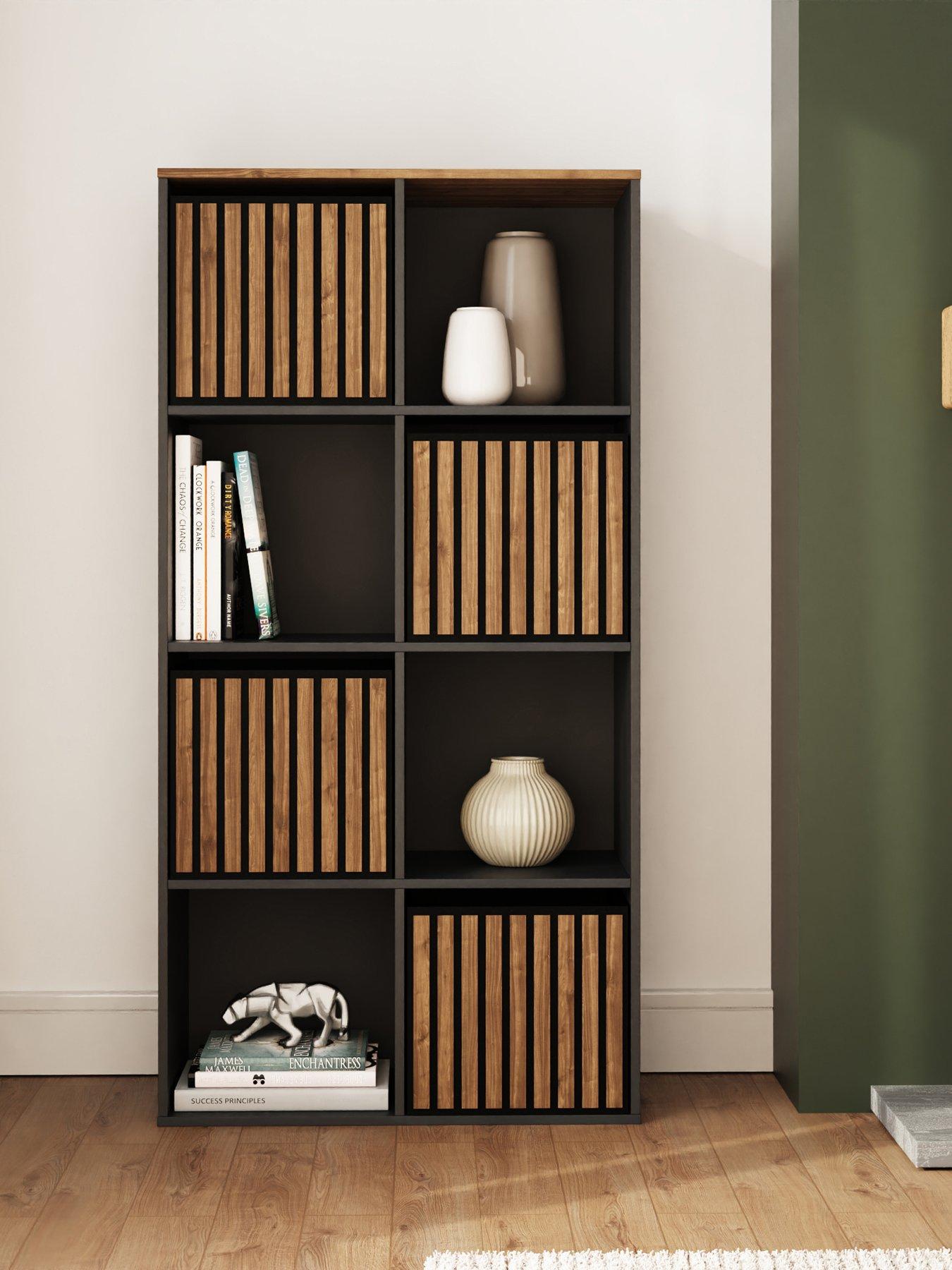 GFW Kube 2 x 4 Storage Unit - Black/Walnut