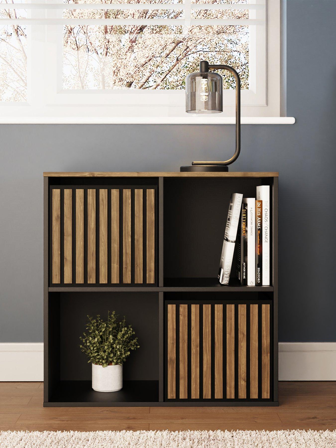 undefined Kube 2 x 2 Storage Unit - Black/Walnut