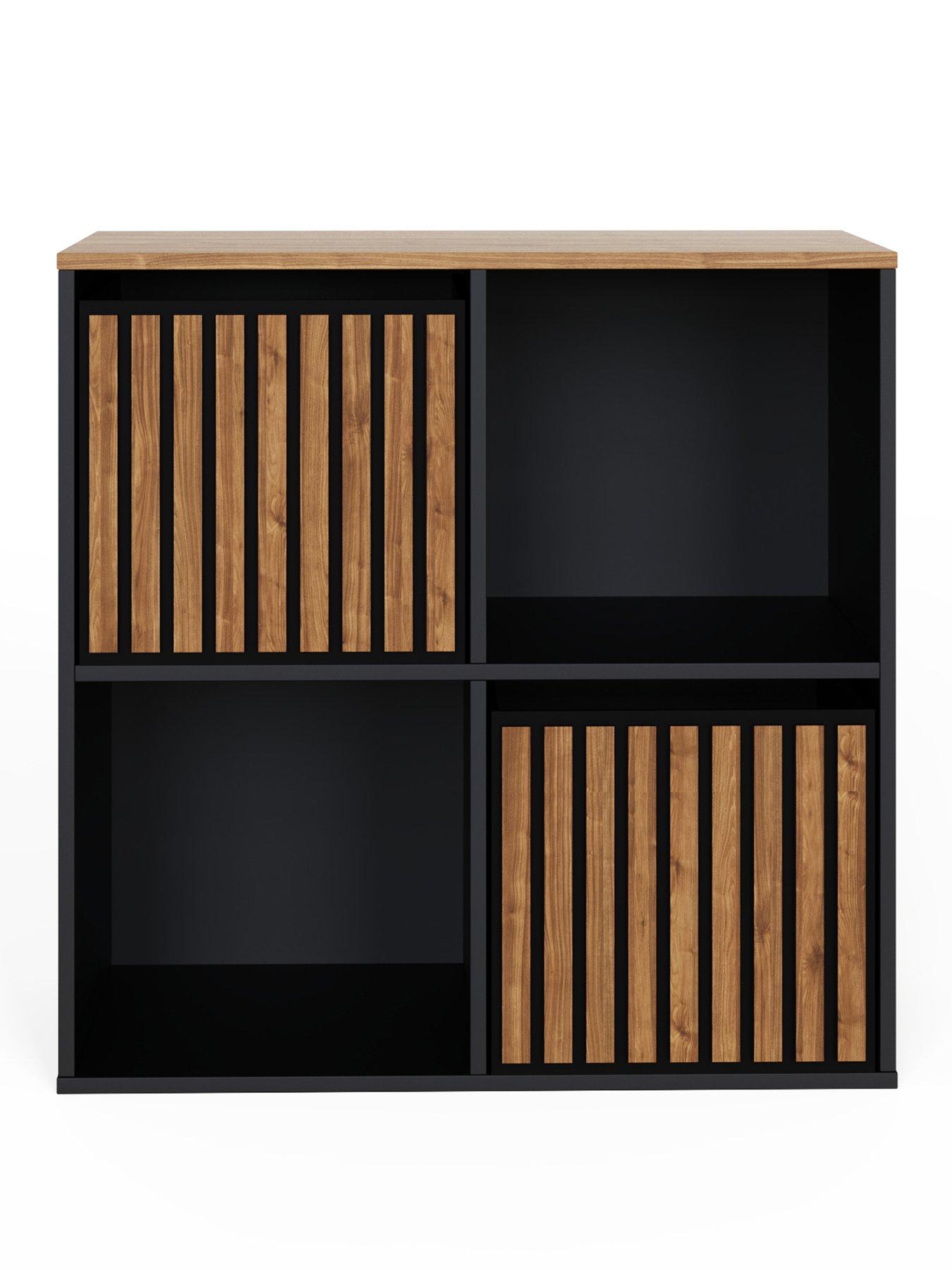 Image 2 of 7 of GFW Kube 2 x 2 Storage Unit&nbsp;- Black/Walnut