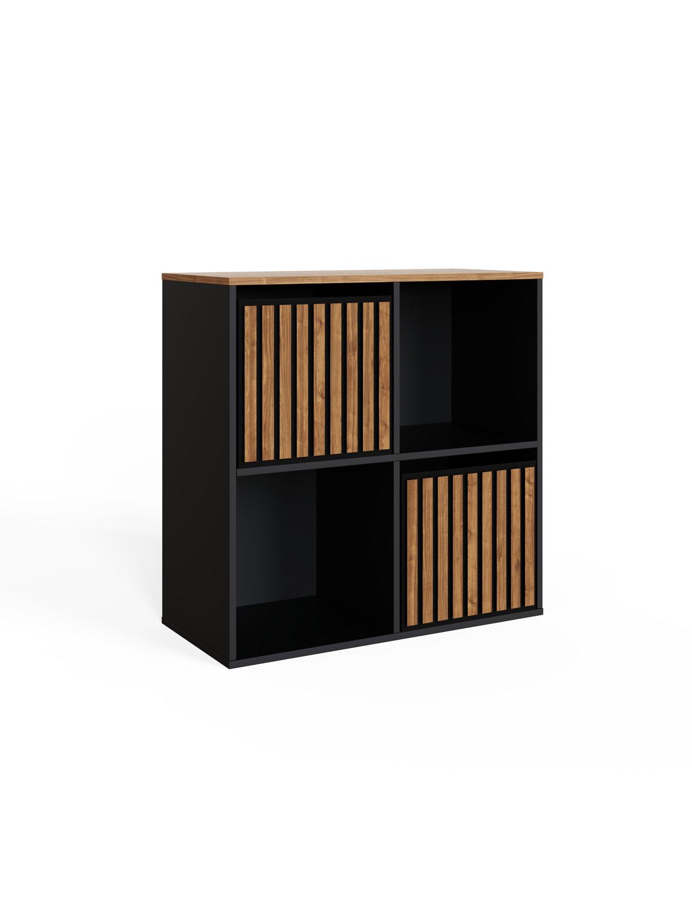 Image 3 of 7 of GFW Kube 2 x 2 Storage Unit&nbsp;- Black/Walnut