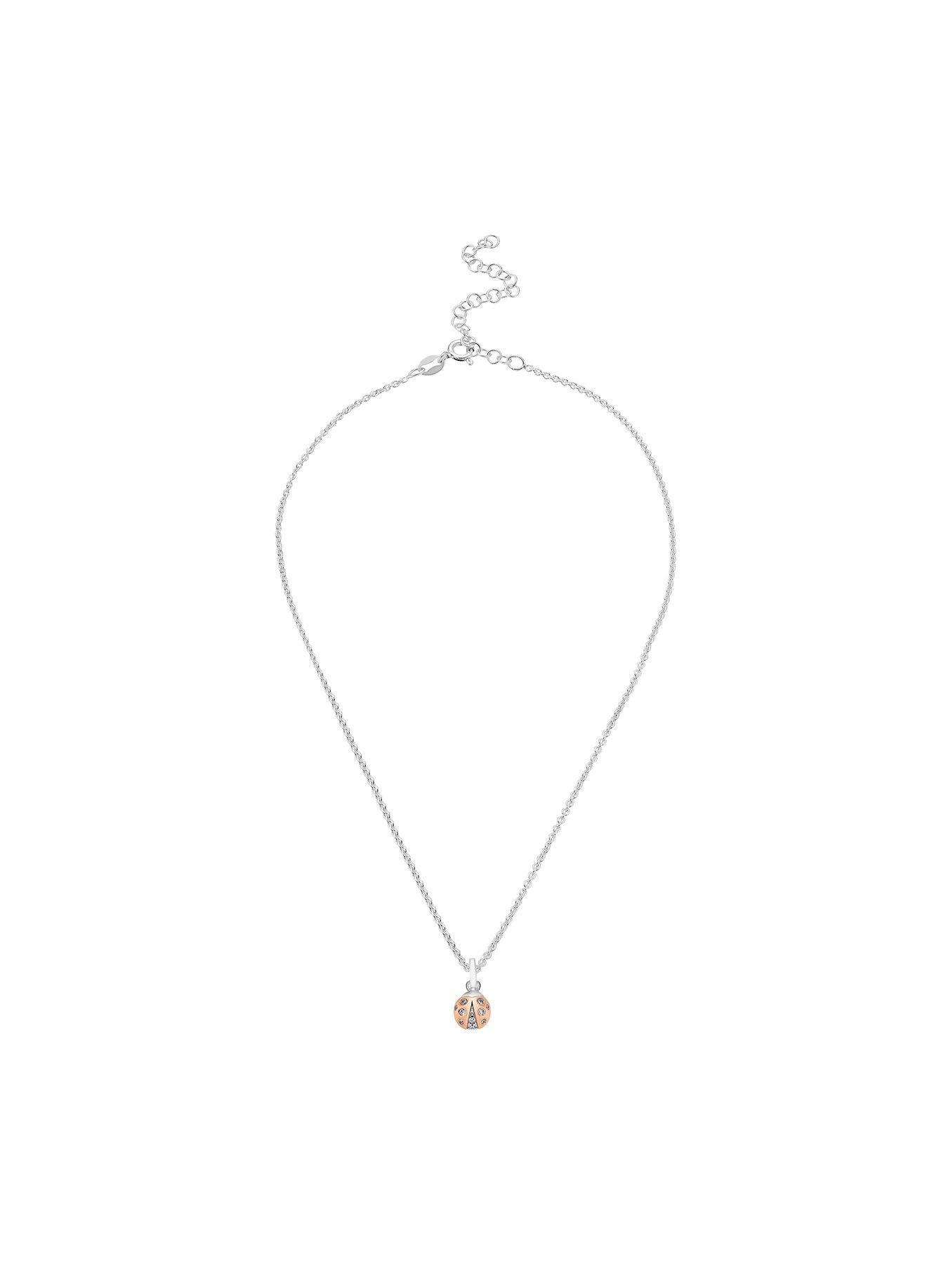 Image 2 of 3 of Beaverbrooks Mini B Silver And Rose Gold Plated Cubic Zirconia Ladybird Pendant