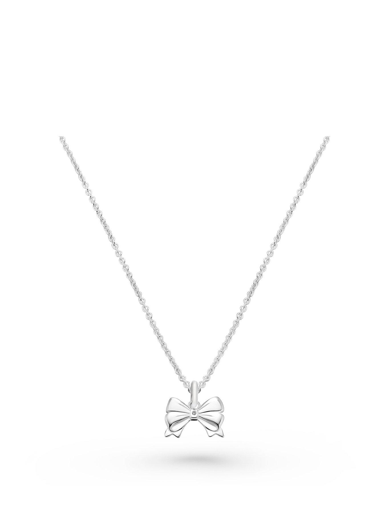 beaverbrooks-mini-b-childrens-silver-diamond-bow-pendant