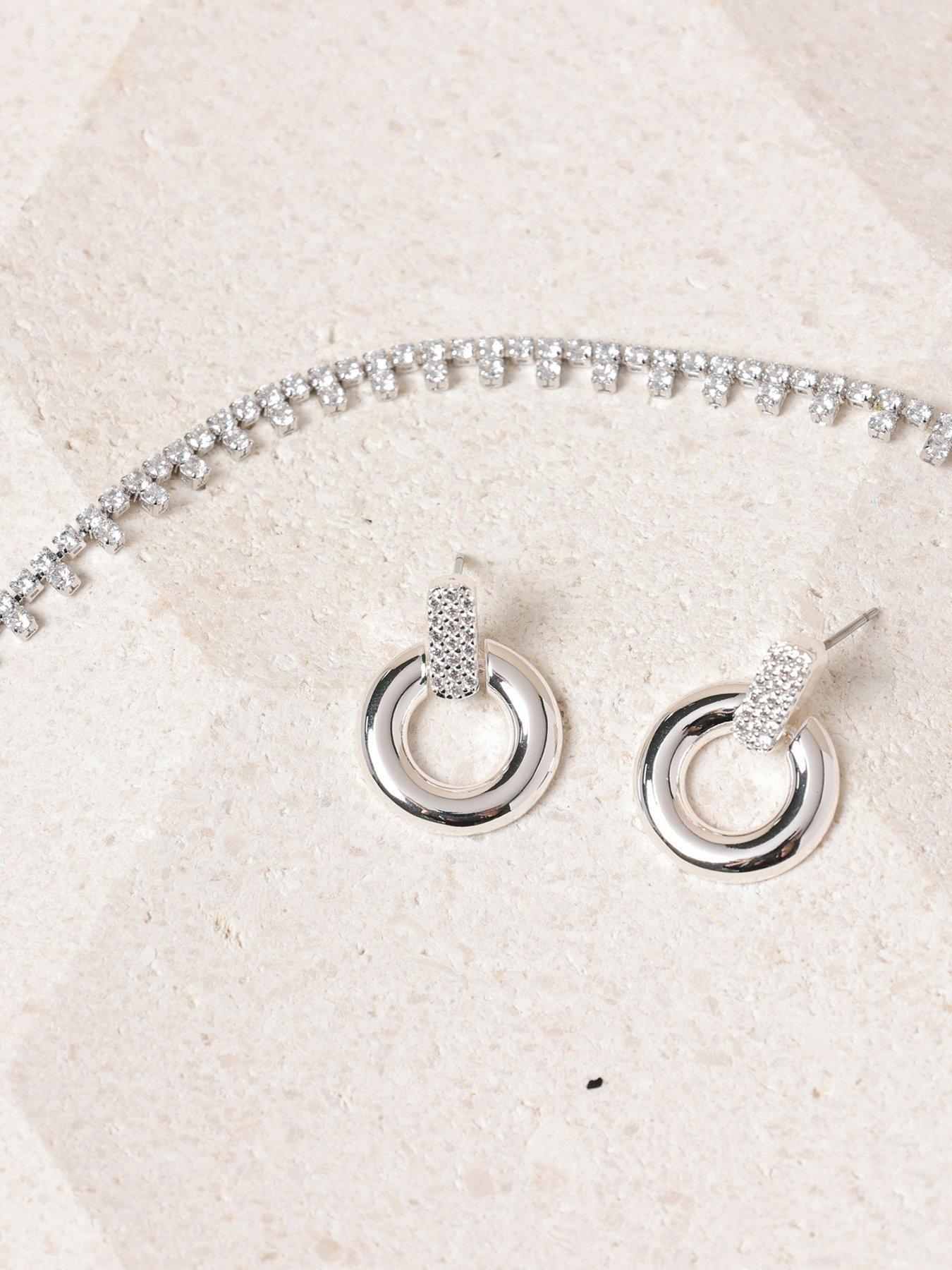 Image 2 of 4 of Jon Richard Rhodium Plated Cubic Zirconia Fine Drop Necklace