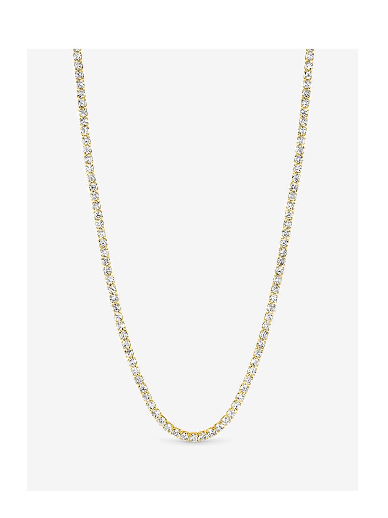Jon Richard Gold Plated And Cubic Zirconia Round Tennis Necklace