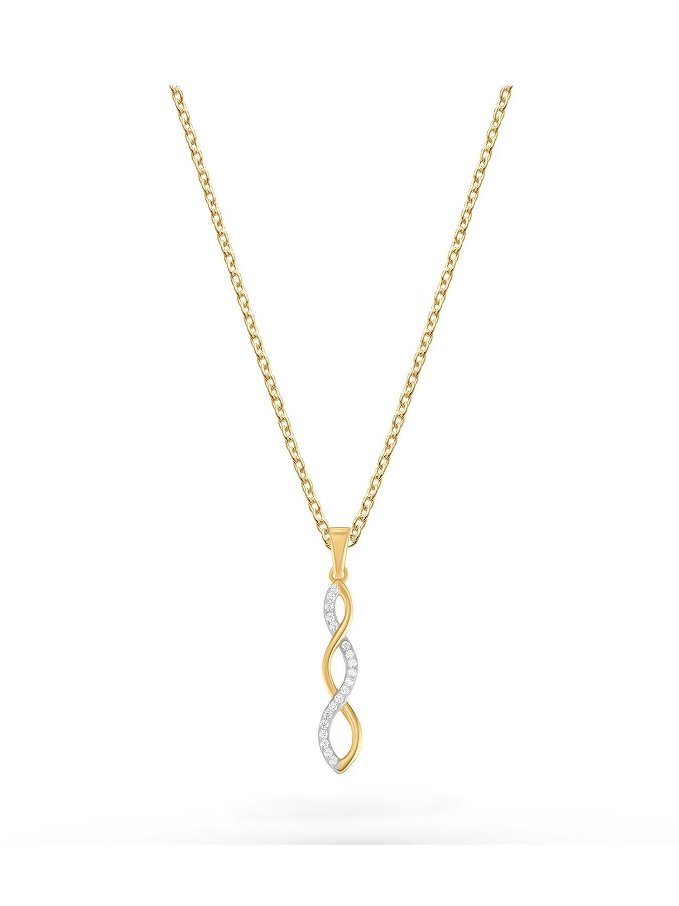  image of beaverbrooks-gold-plated-cubic-zirconia-infinity-drop-pendant