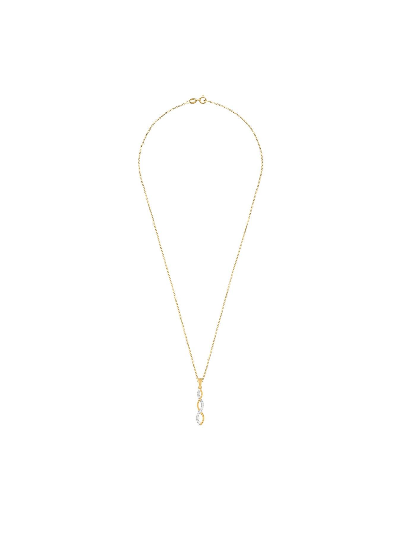  image of beaverbrooks-gold-plated-cubic-zirconia-infinity-drop-pendant