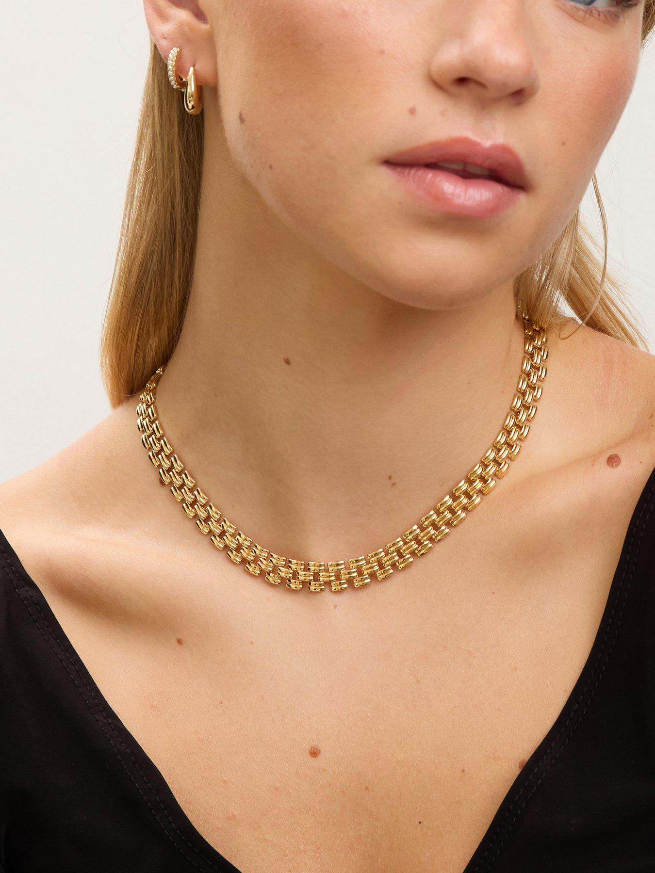  image of jon-richard-18k-gold-plated-gate-chain-necklace