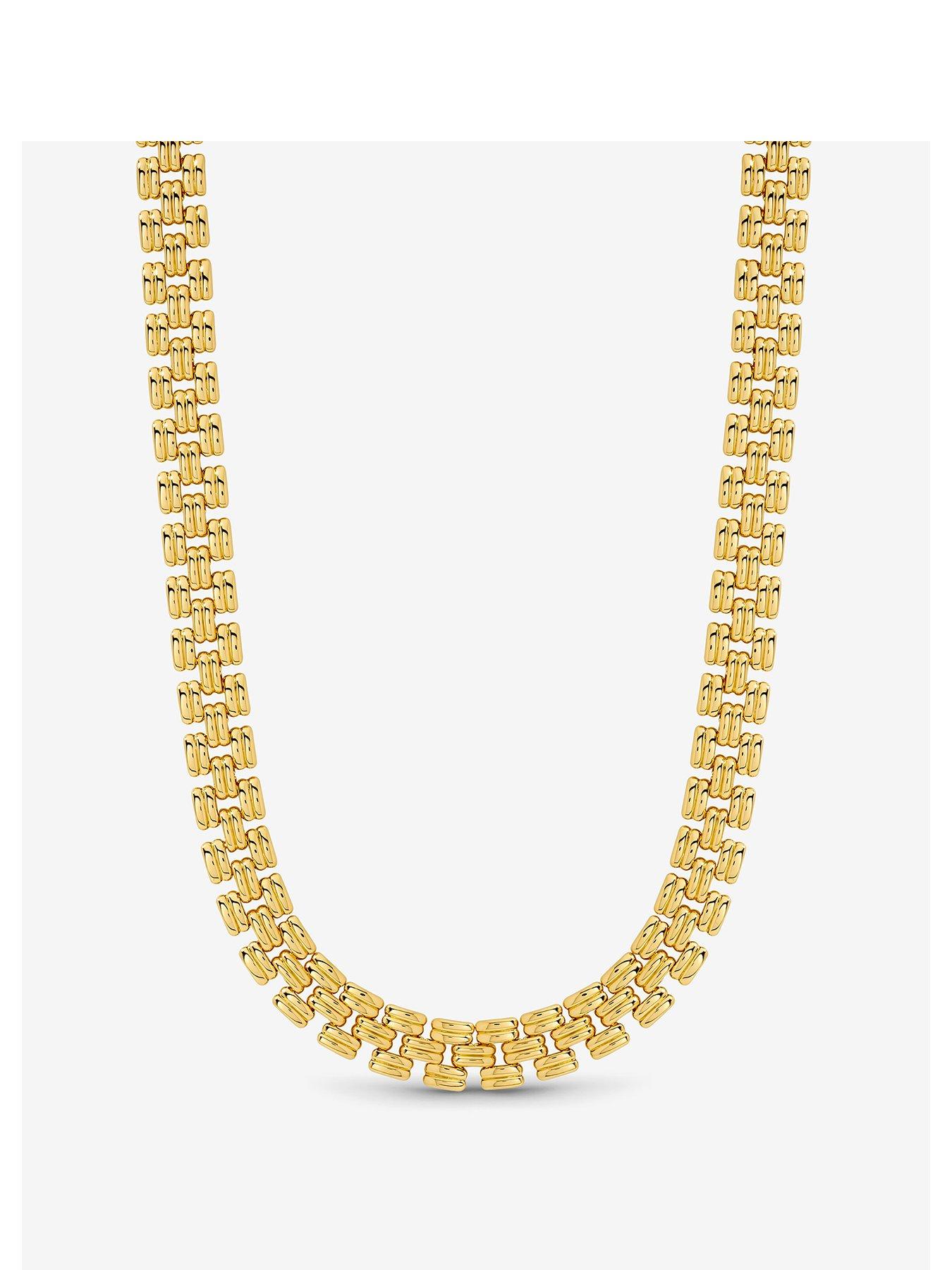  image of jon-richard-18k-gold-plated-gate-chain-necklace