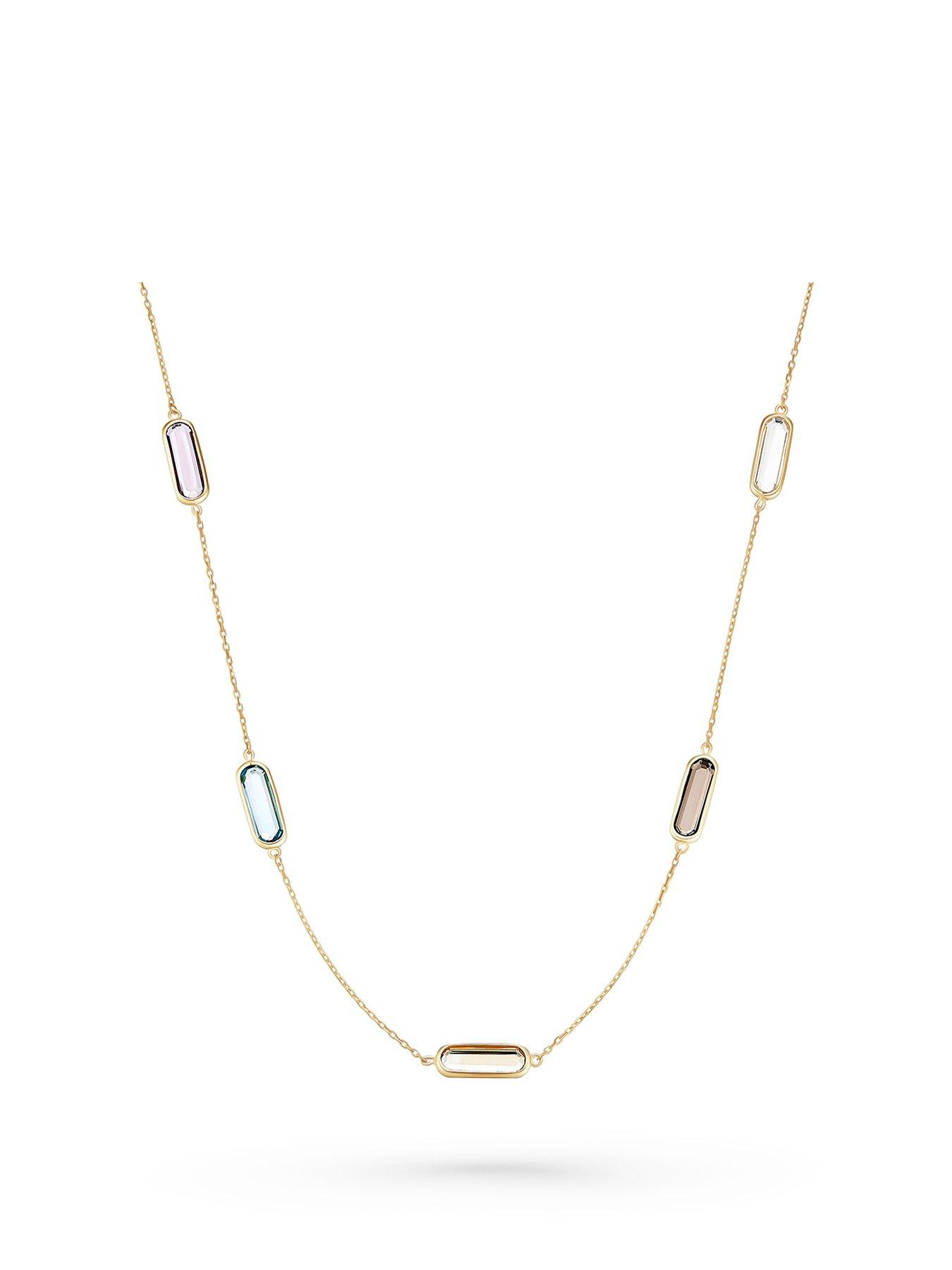 undefined 9Ct Gold Multi-Coloured Cubic Zirconia Necklace