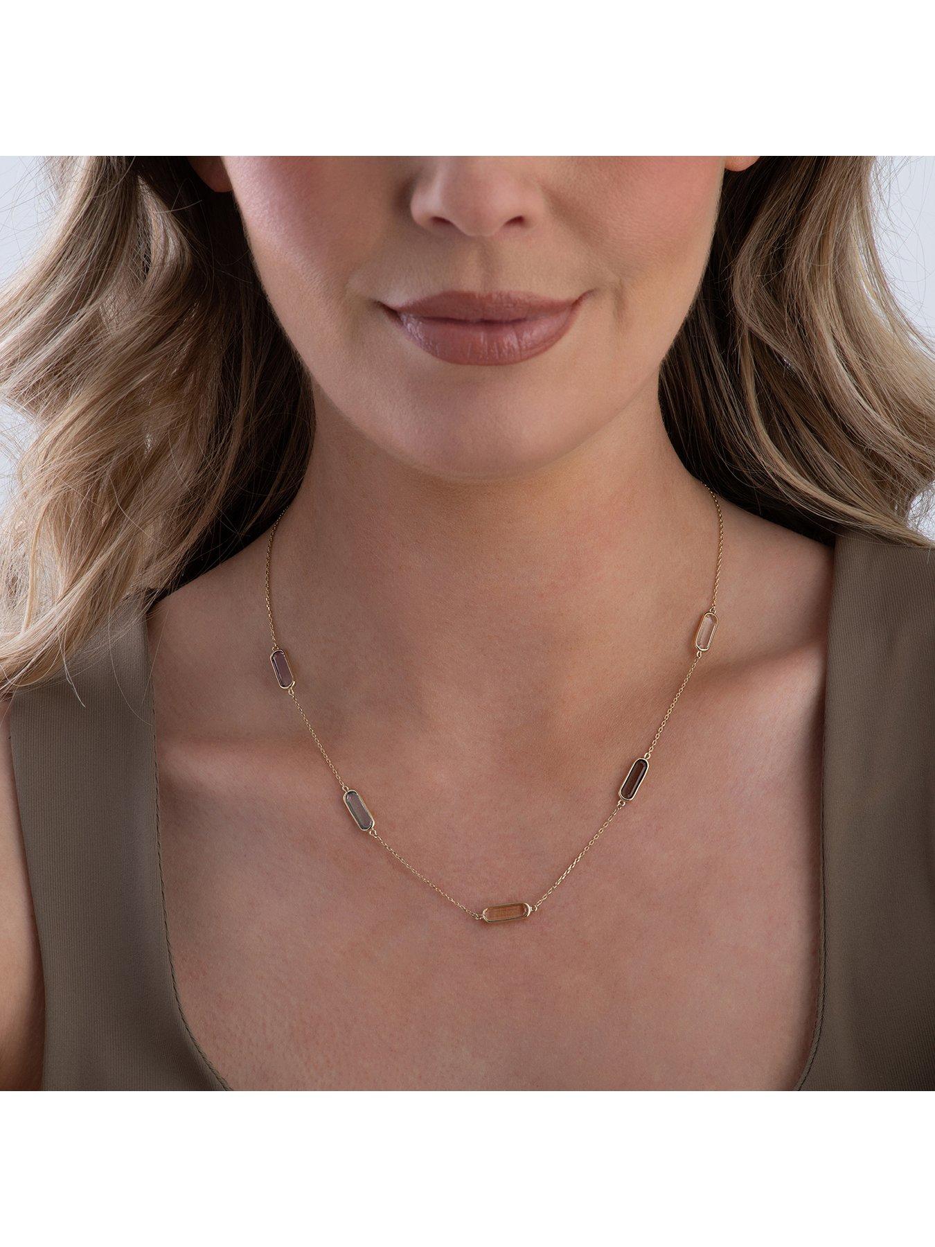 Image 2 of 4 of Beaverbrooks 9Ct Gold Multi-Coloured Cubic Zirconia Necklace