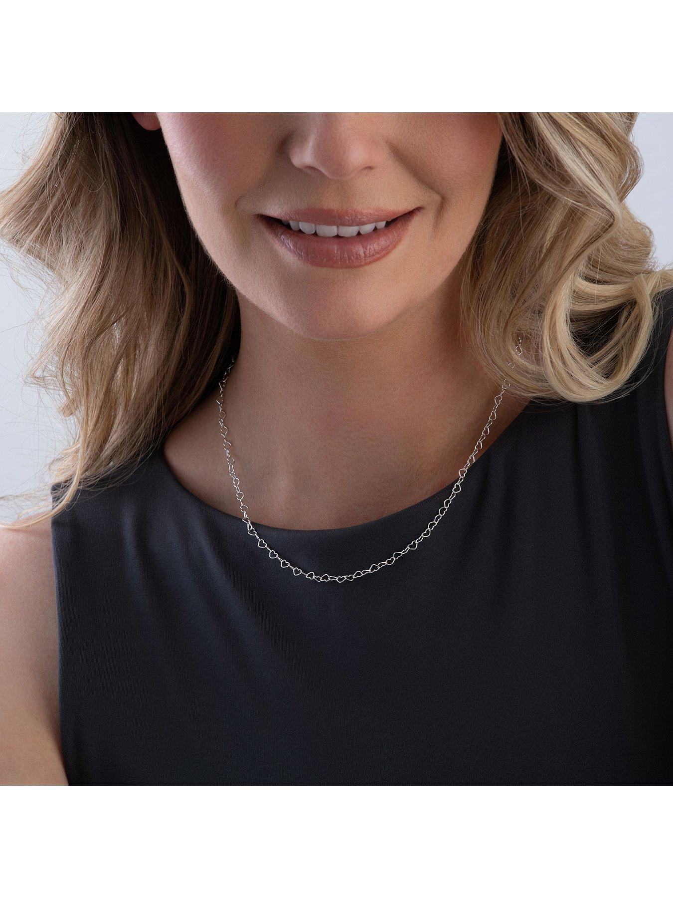 Image 2 of 4 of Beaverbrooks Silver Heart Link Chain Necklace