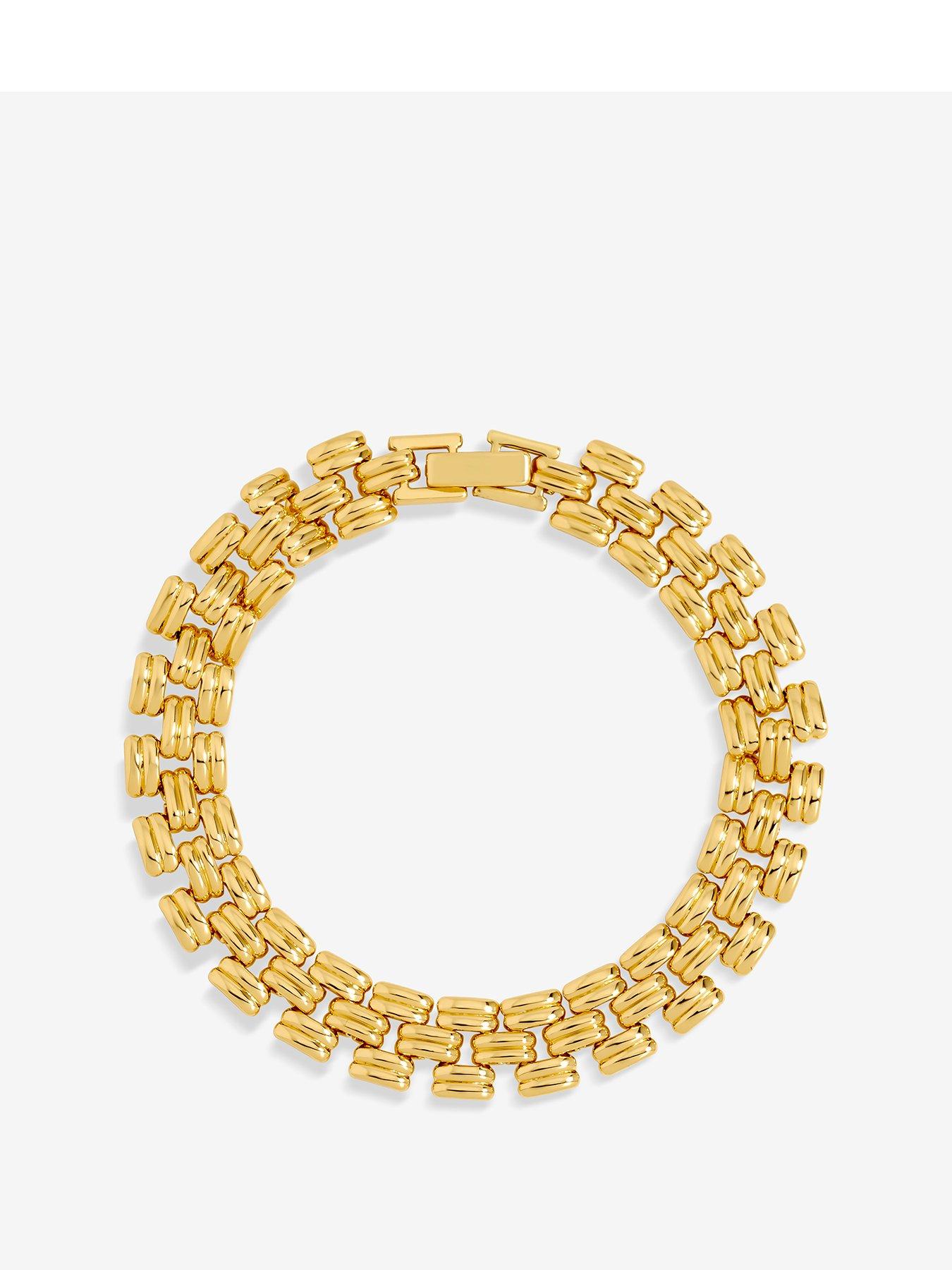 undefined 18K Gold Plated Gate Chain Bracelet