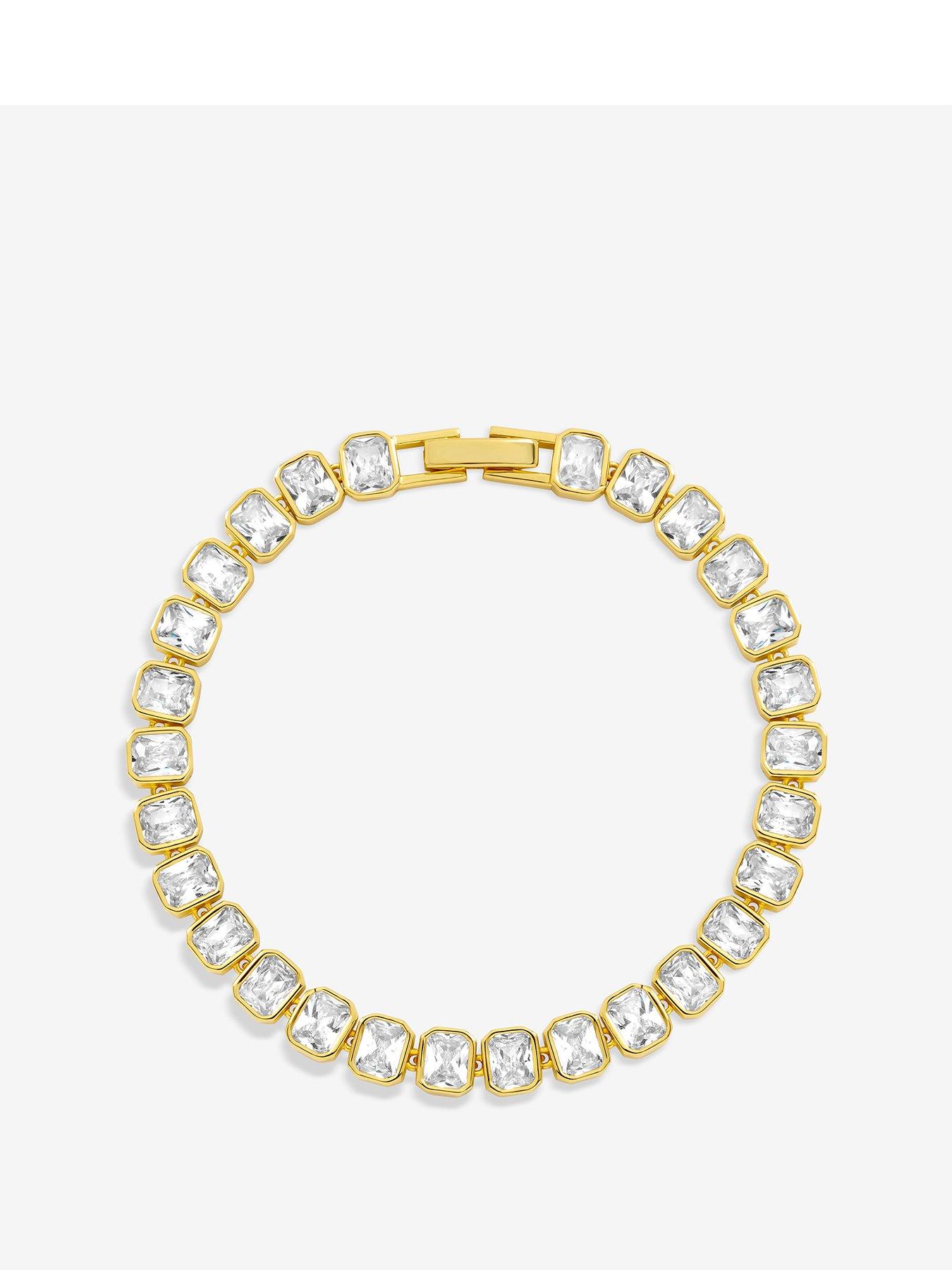 undefined 18K Gold Plated And Crystal Tennis Bracelet - Multi