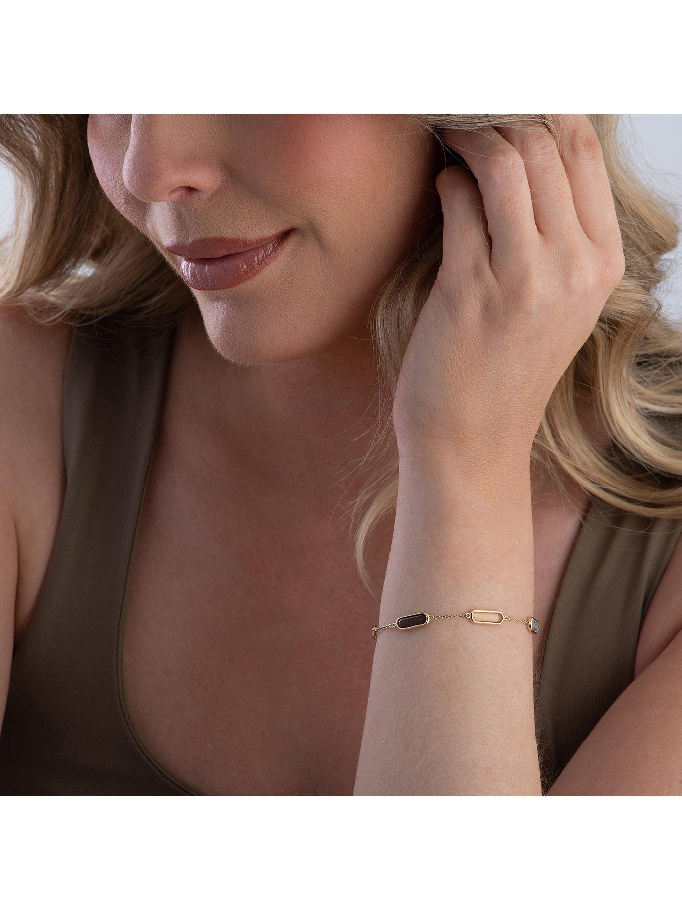  image of beaverbrooks-9ct-gold-multi-coloured-cubic-zirconia-bracelet