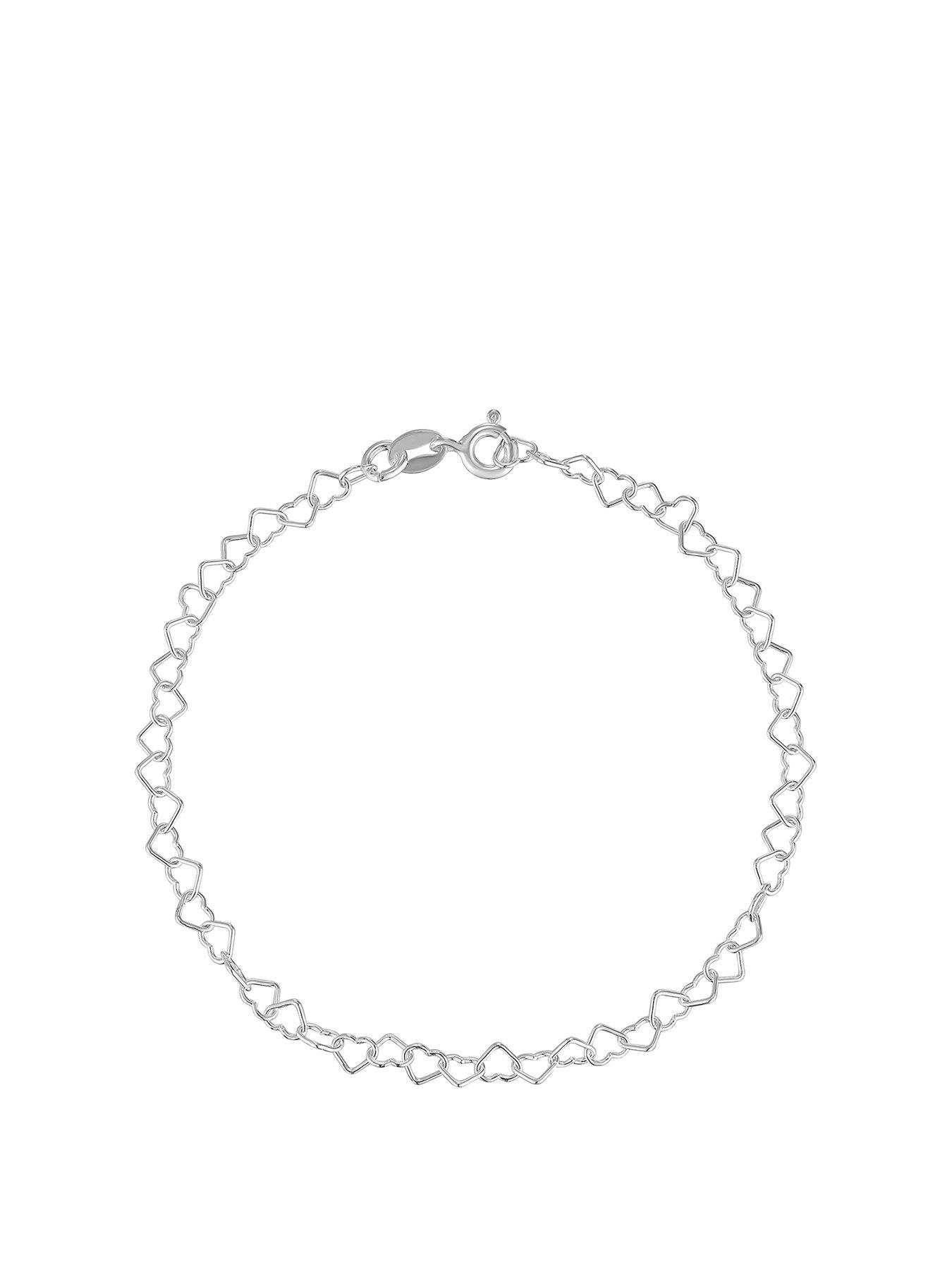 undefined Silver Heart Chain Bracelet