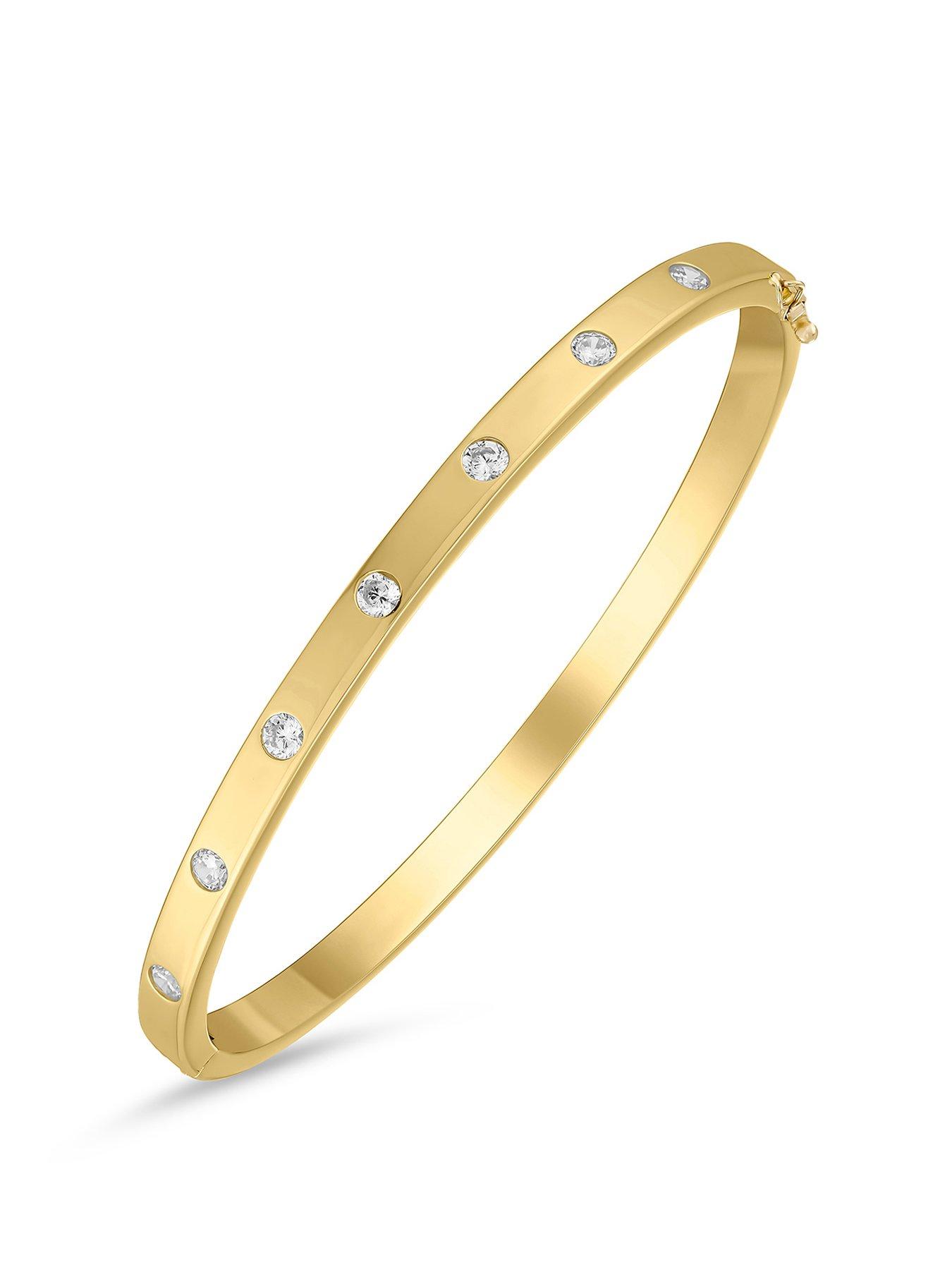  image of beaverbrooks-gold-plated-cubic-zirconia-bangle