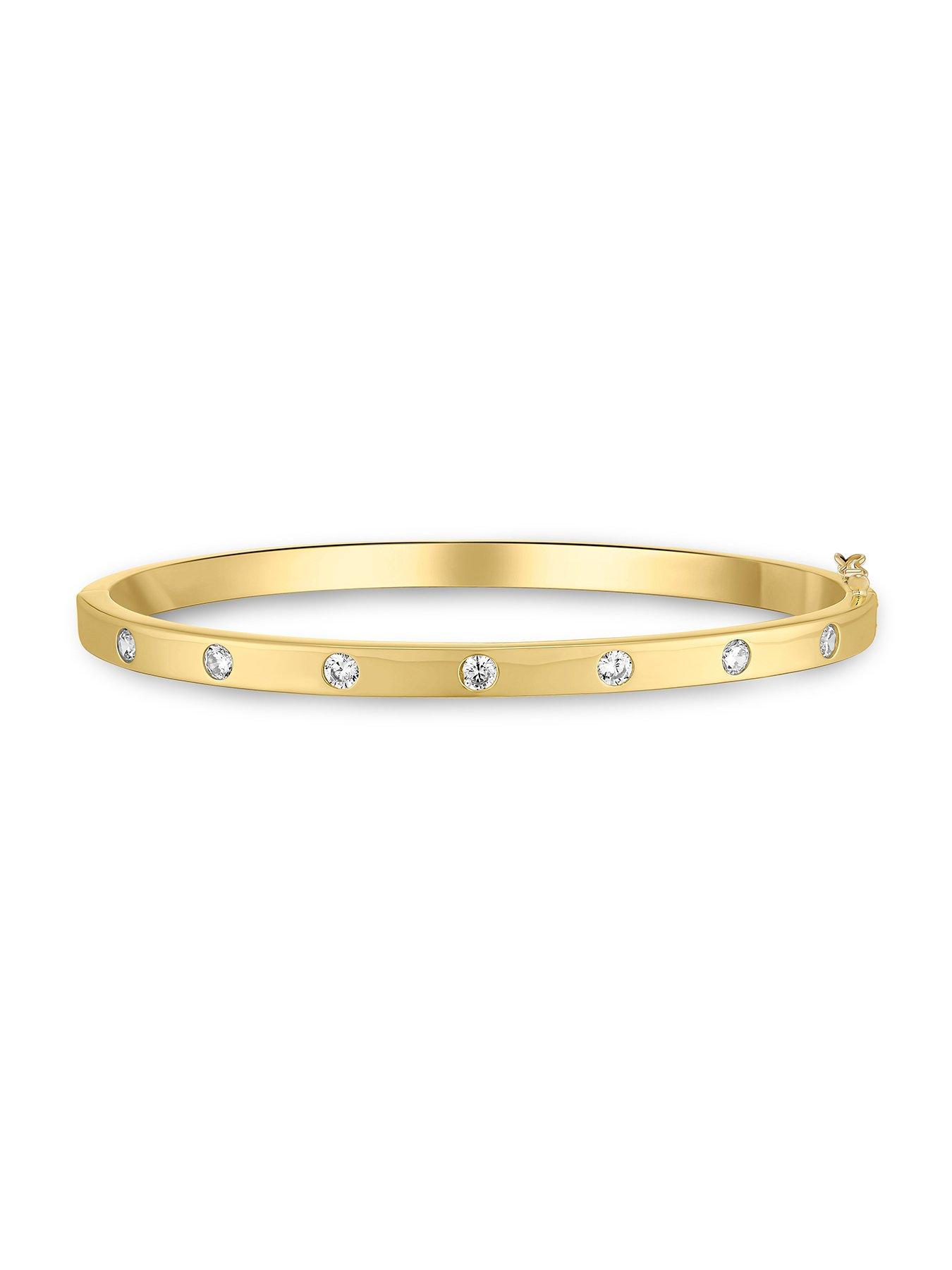  image of beaverbrooks-gold-plated-cubic-zirconia-bangle