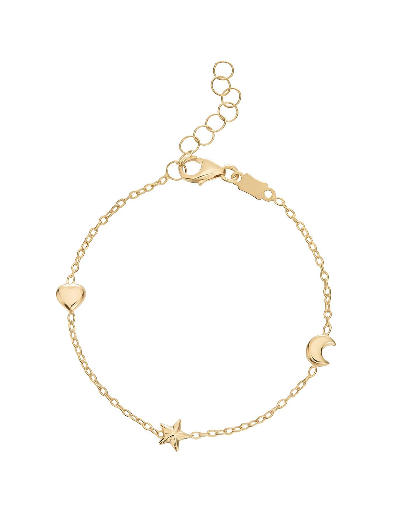 undefined Mini B Childrens 9ct Gold Star And Moon Bracelet