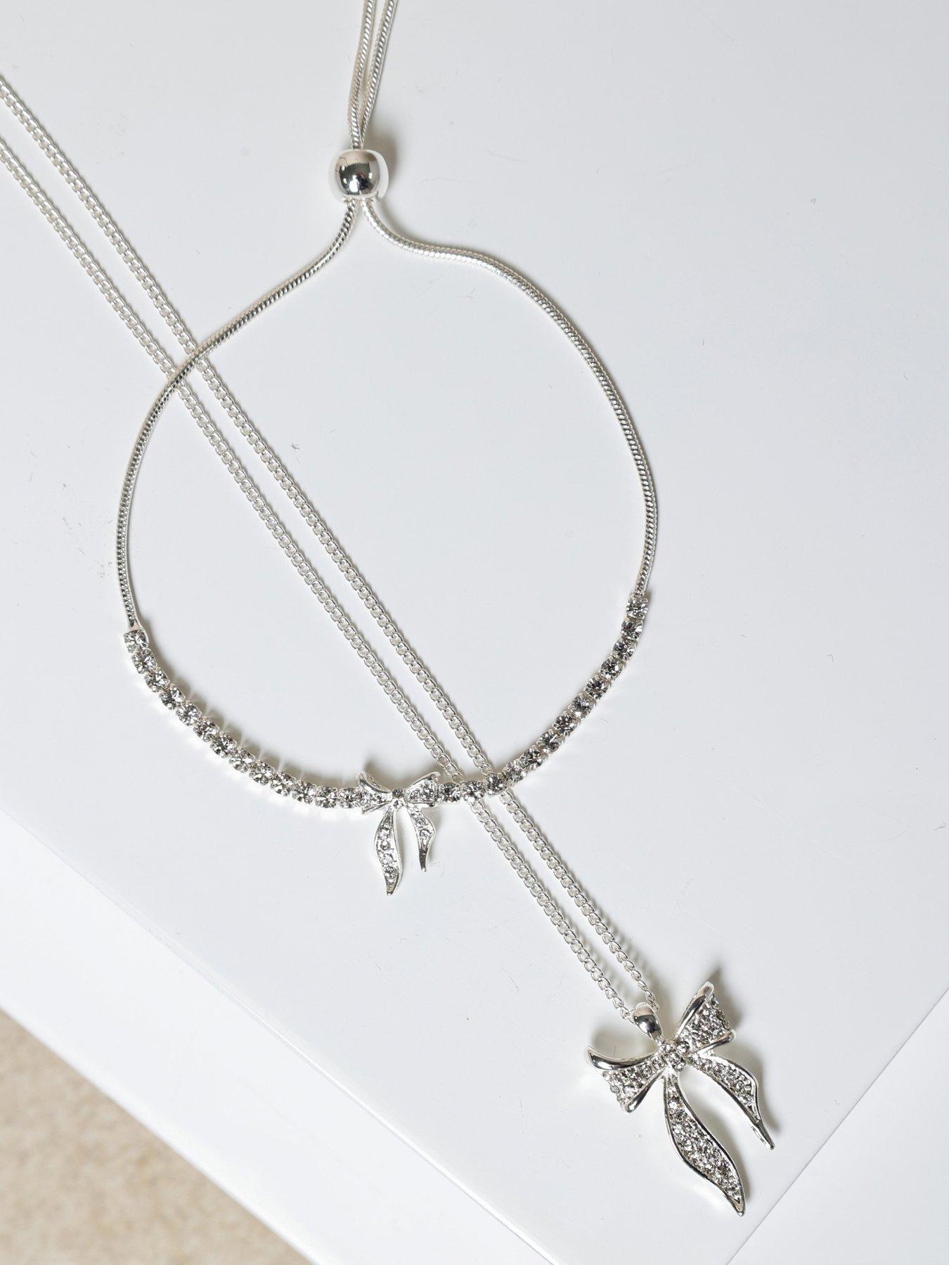 Image 5 of 6 of Jon Richard Silver Plated and Pave Bow Trio Set - Gift Box