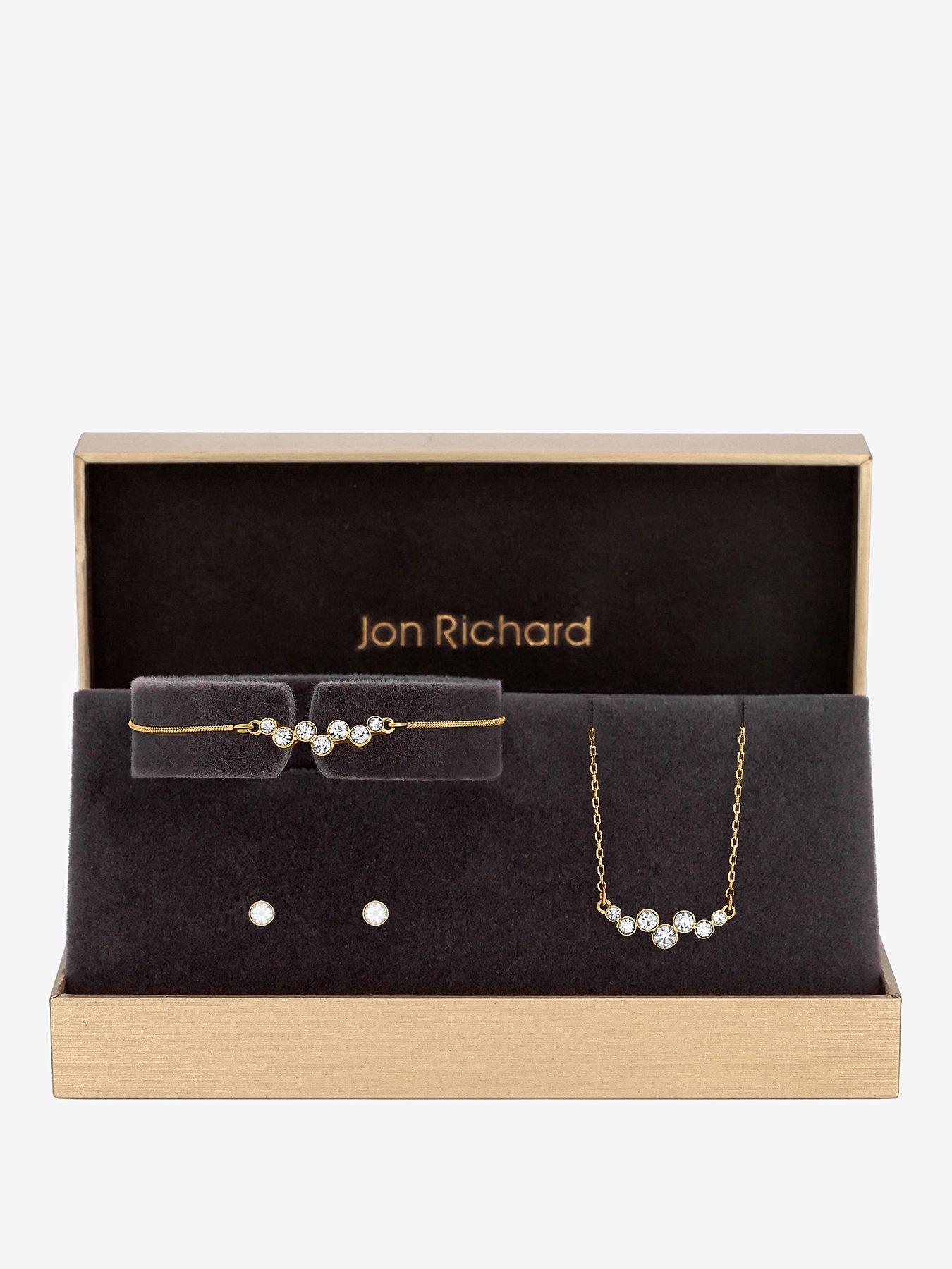 undefined Jon Richard Gold Plated Bubble Crystal Trio Set - Gift Box