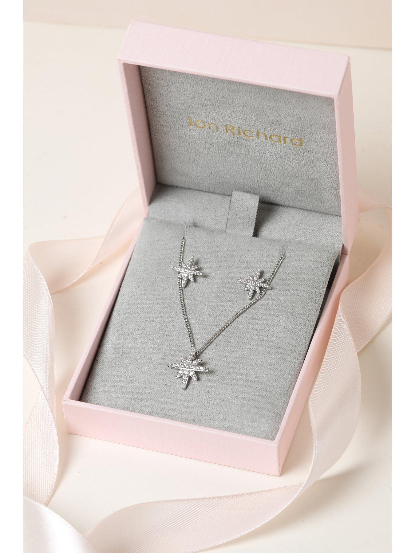 Image 4 of 5 of Jon Richard Rhodium Plated and Pave Star Set - Gift Box