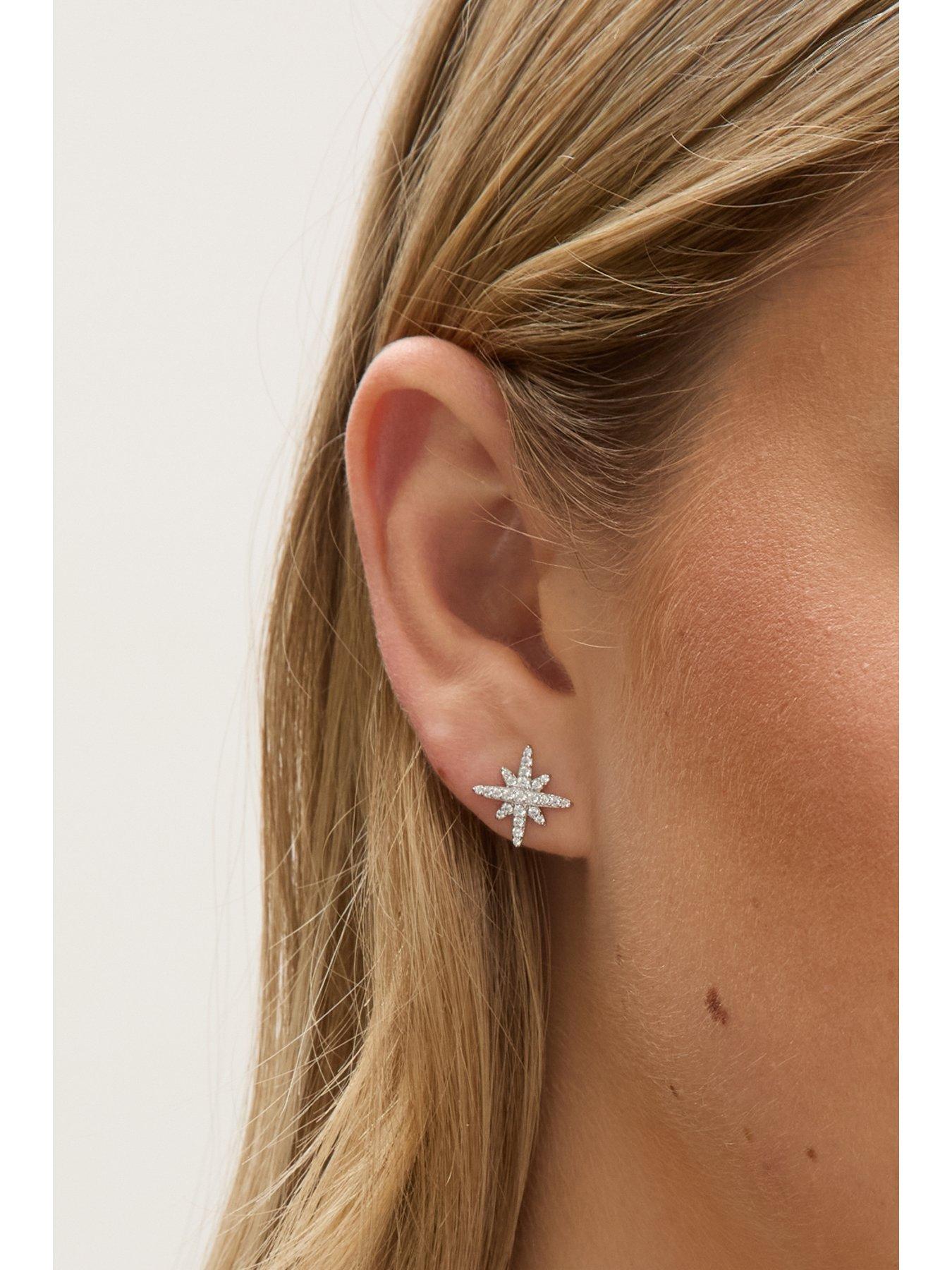 Image 5 of 5 of Jon Richard Rhodium Plated and Pave Star Set - Gift Box