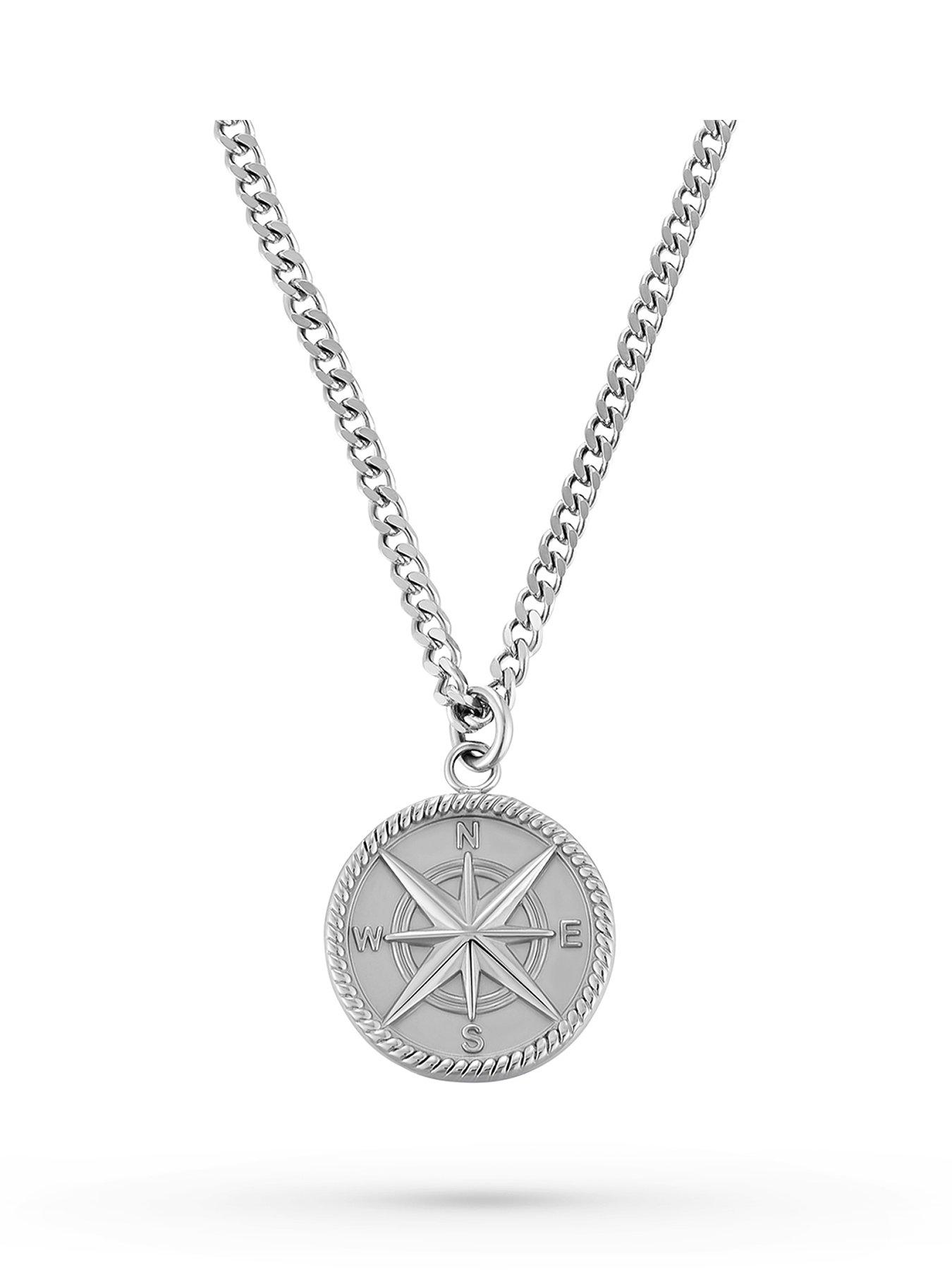 Image 1 of 4 of Beaverbrooks Sterling Silver Compass Pendant