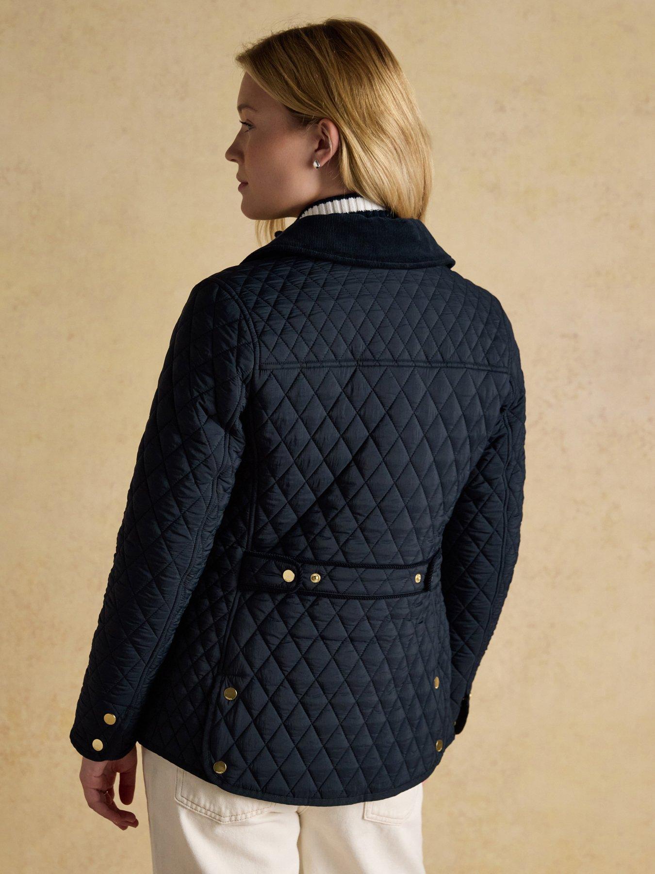  image of joules-showerproof-diamond-quilted-jacket-navy