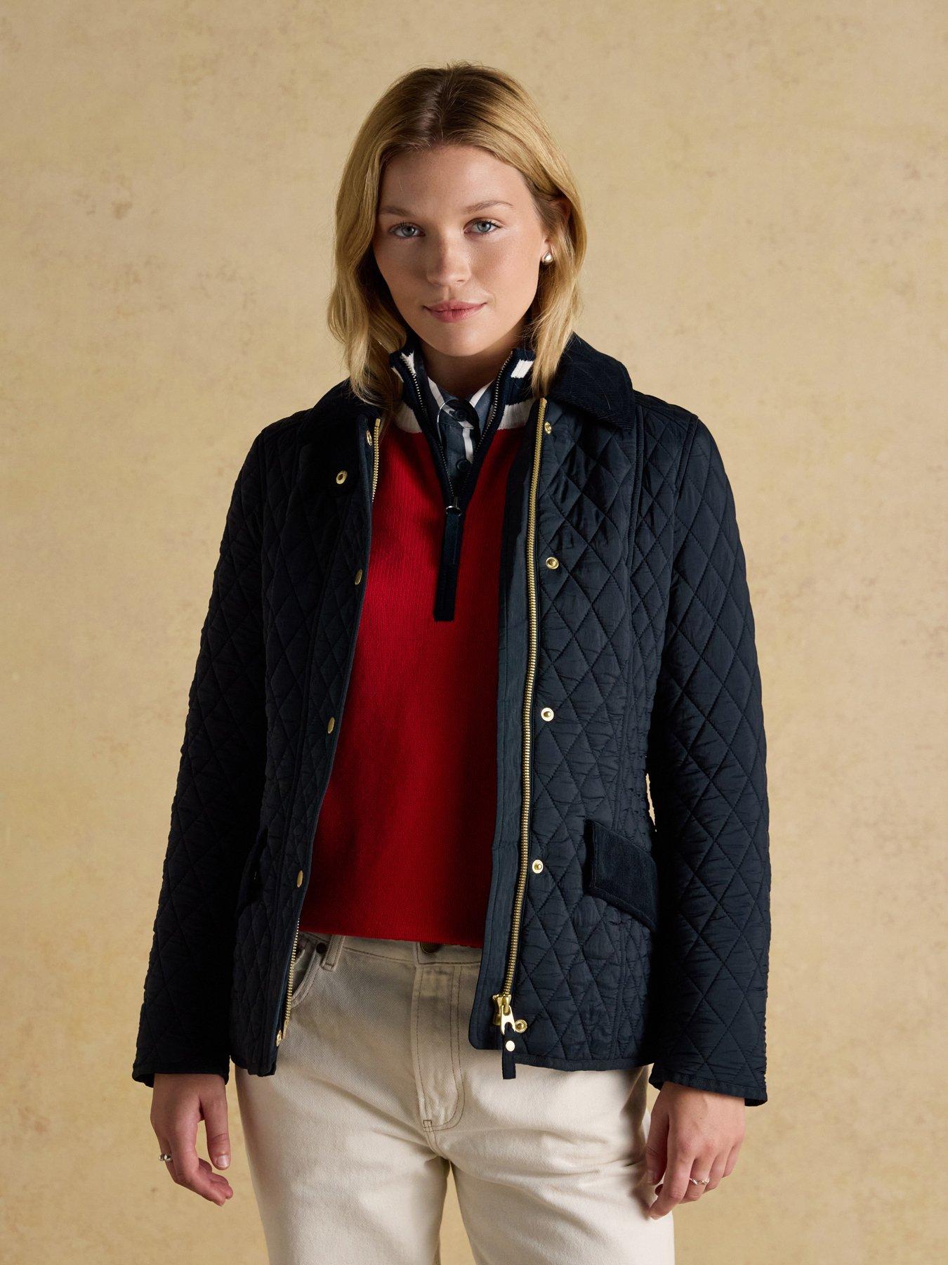  image of joules-showerproof-diamond-quilted-jacket-navy