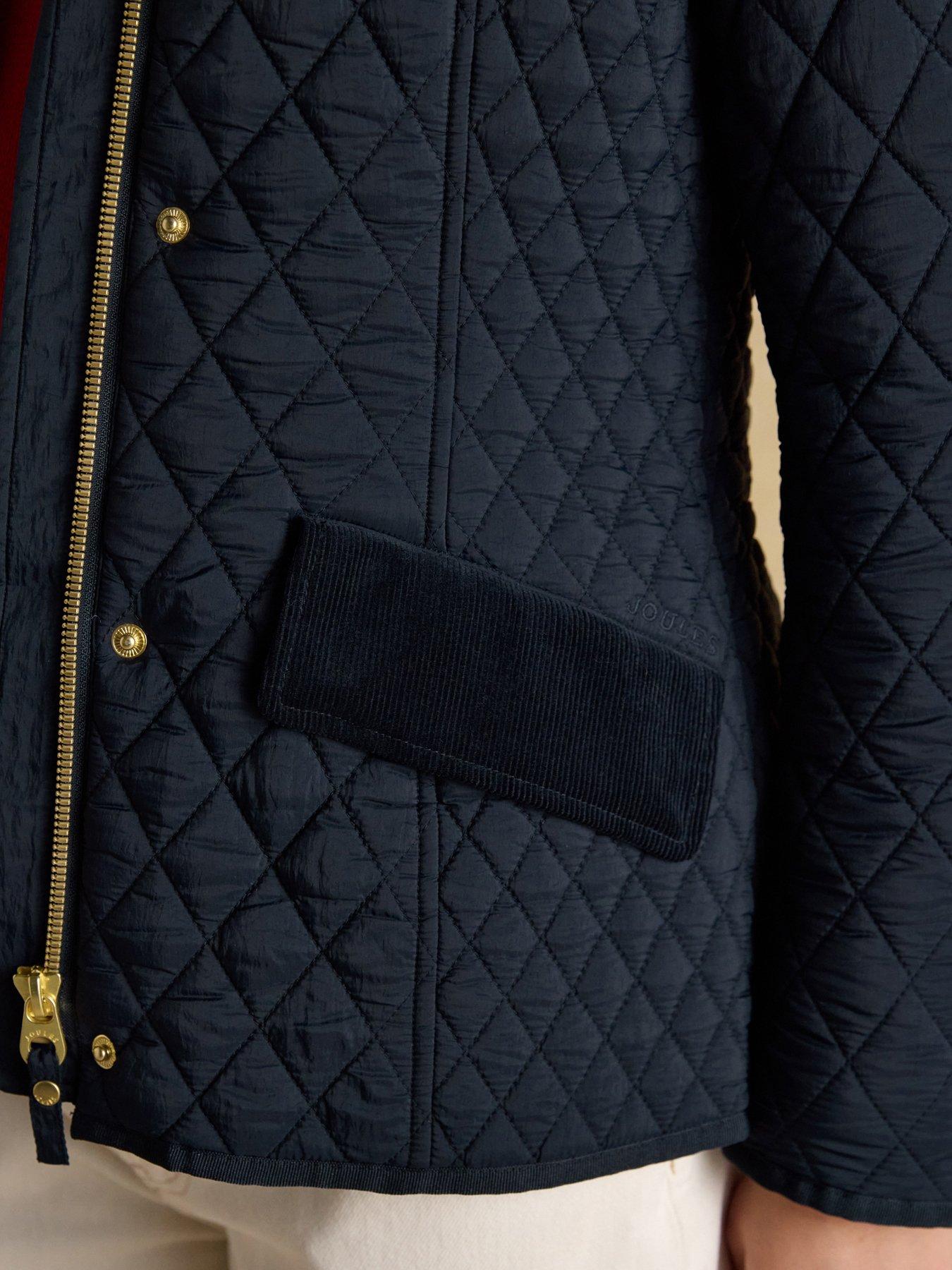  image of joules-showerproof-diamond-quilted-jacket-navy
