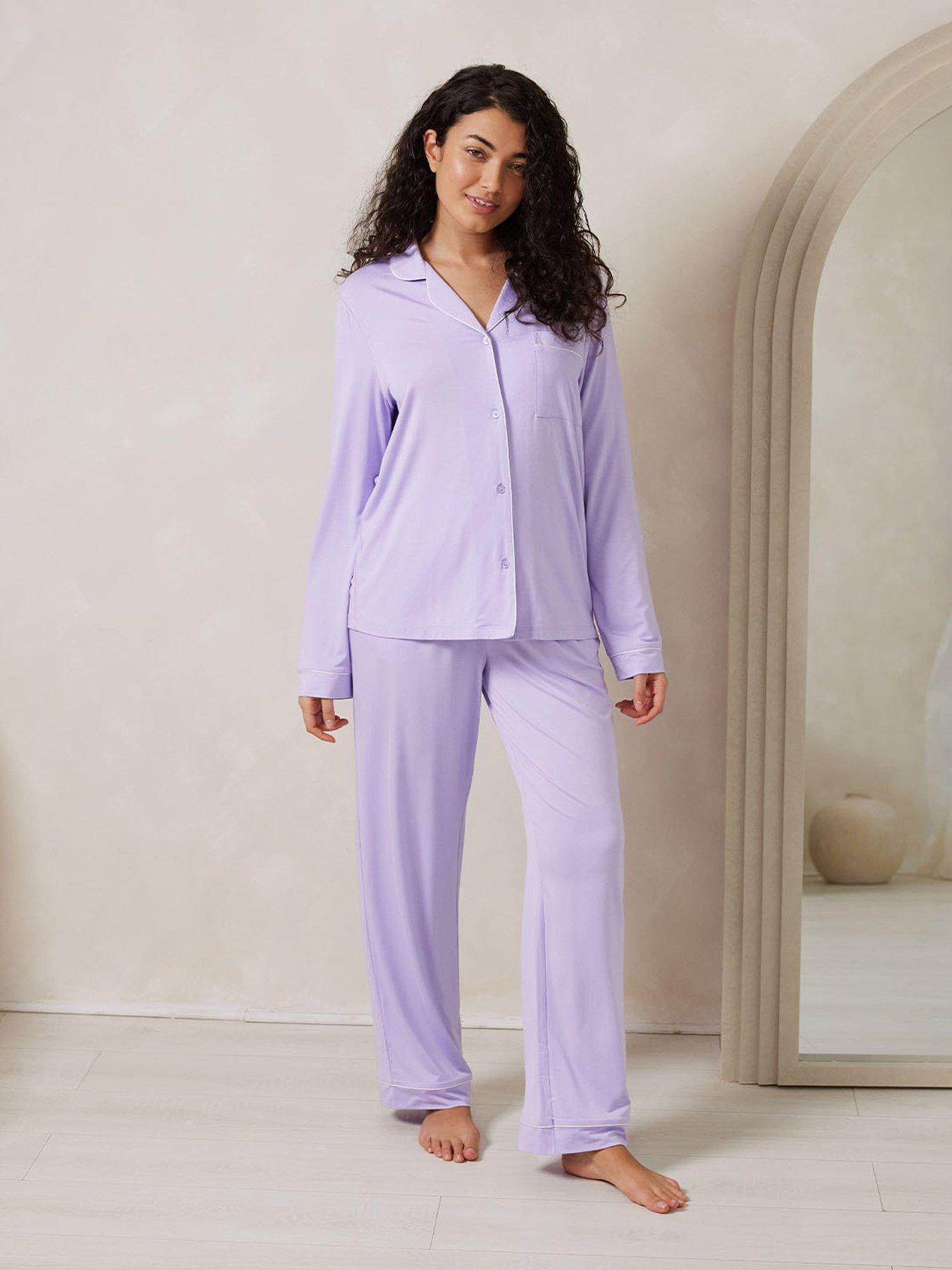 undefined Long Button Up Set In Lenzing Modal - Lilac