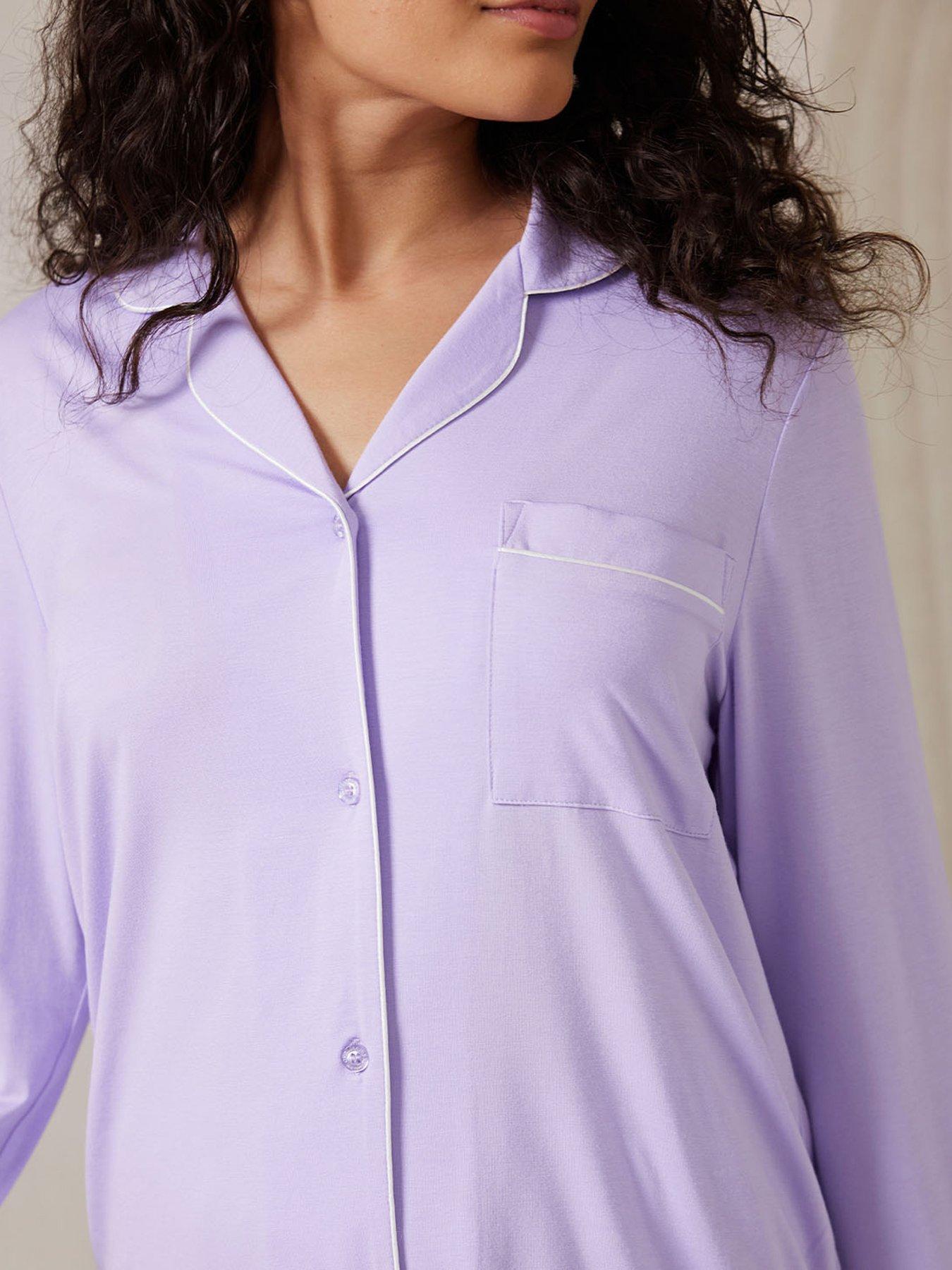 Image 3 of 5 of CHELSEA PEERS Chelsea Peers Long Button Up Set - Lilac