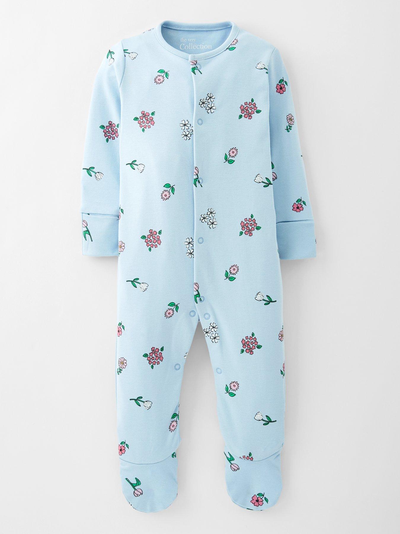 Image 2 of 4 of The Very Collection Floral Print 3 Pack Sleepsuits - Multi