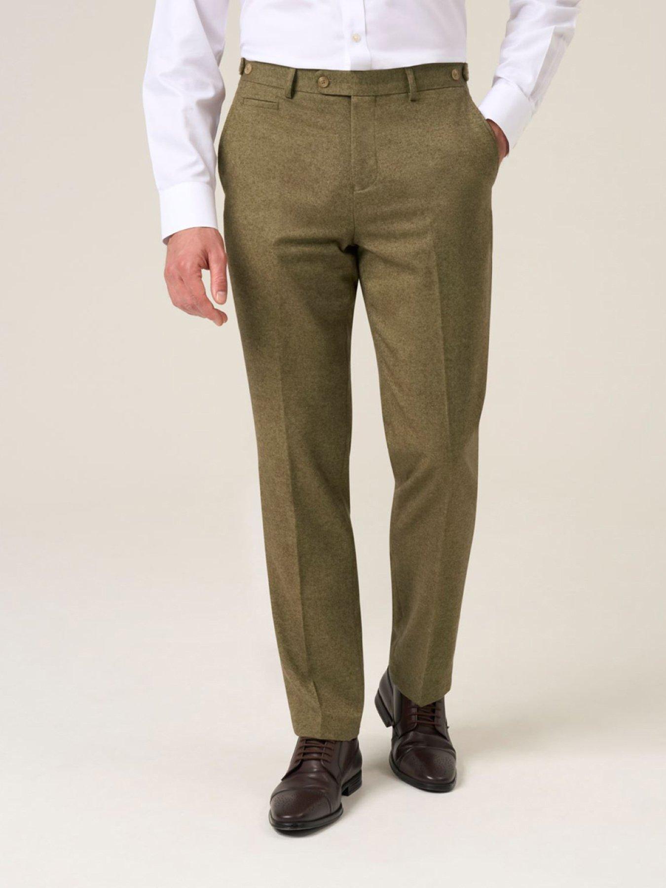 front image of skopes-tailored-fit-fox-sage-wool-blend-suit-trousers-green