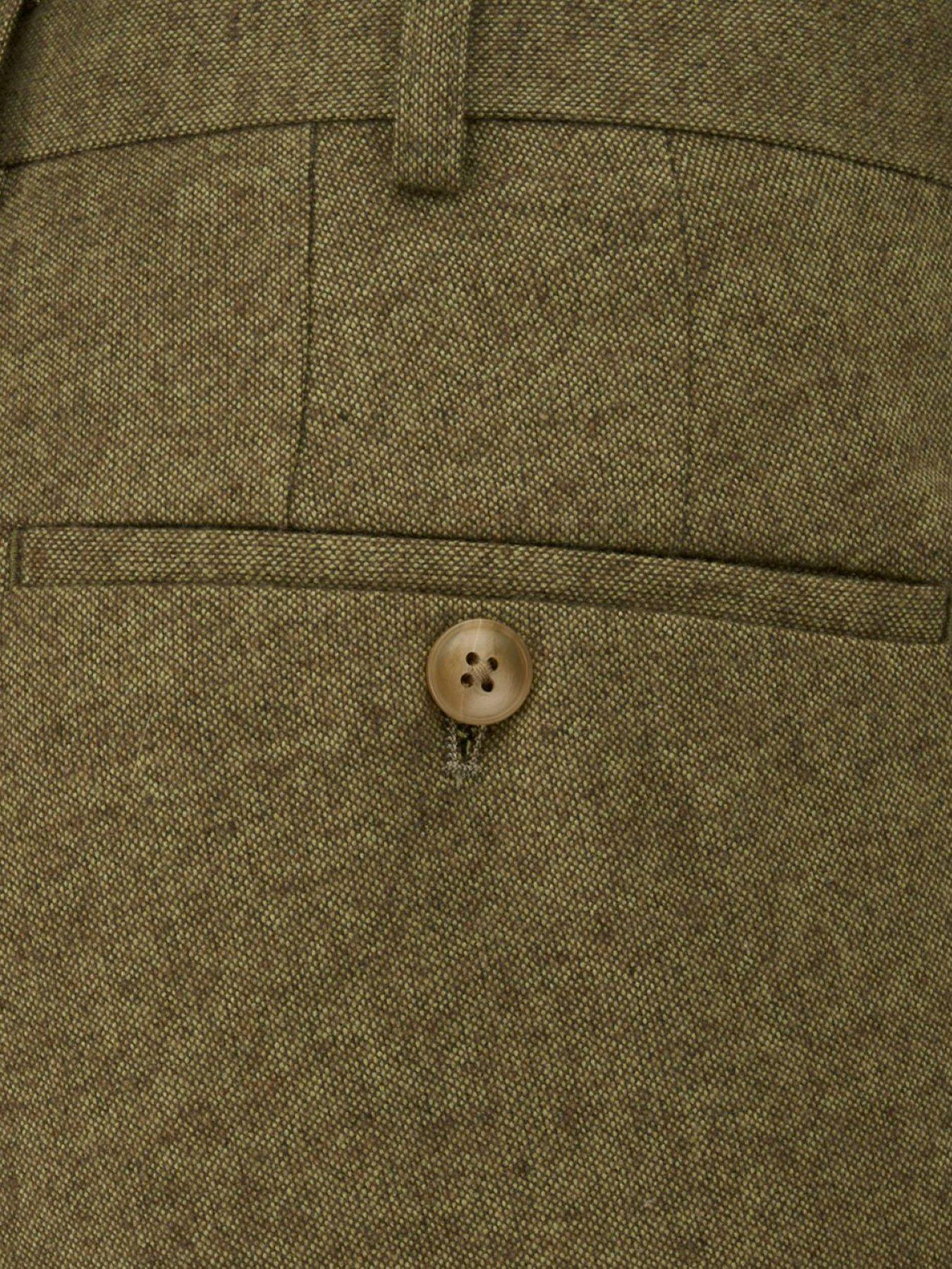  image of skopes-tailored-fit-fox-sage-wool-blend-suit-trousers-green