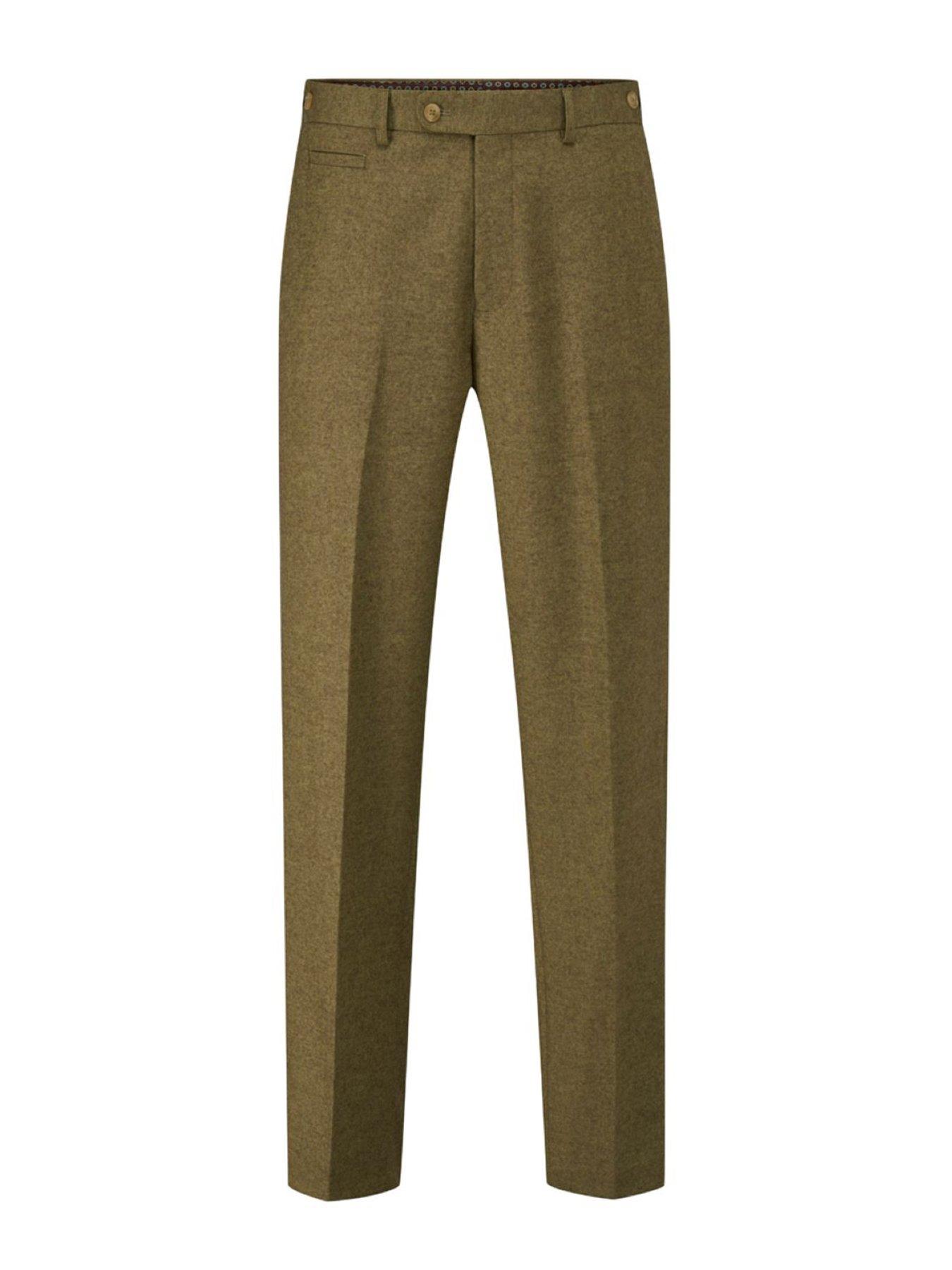  image of skopes-tailored-fit-fox-sage-wool-blend-suit-trousers-green