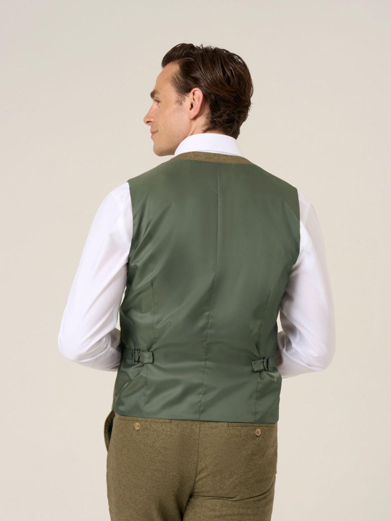 stillFront image of skopes-fox-sage-wool-blend-waistcoat-green