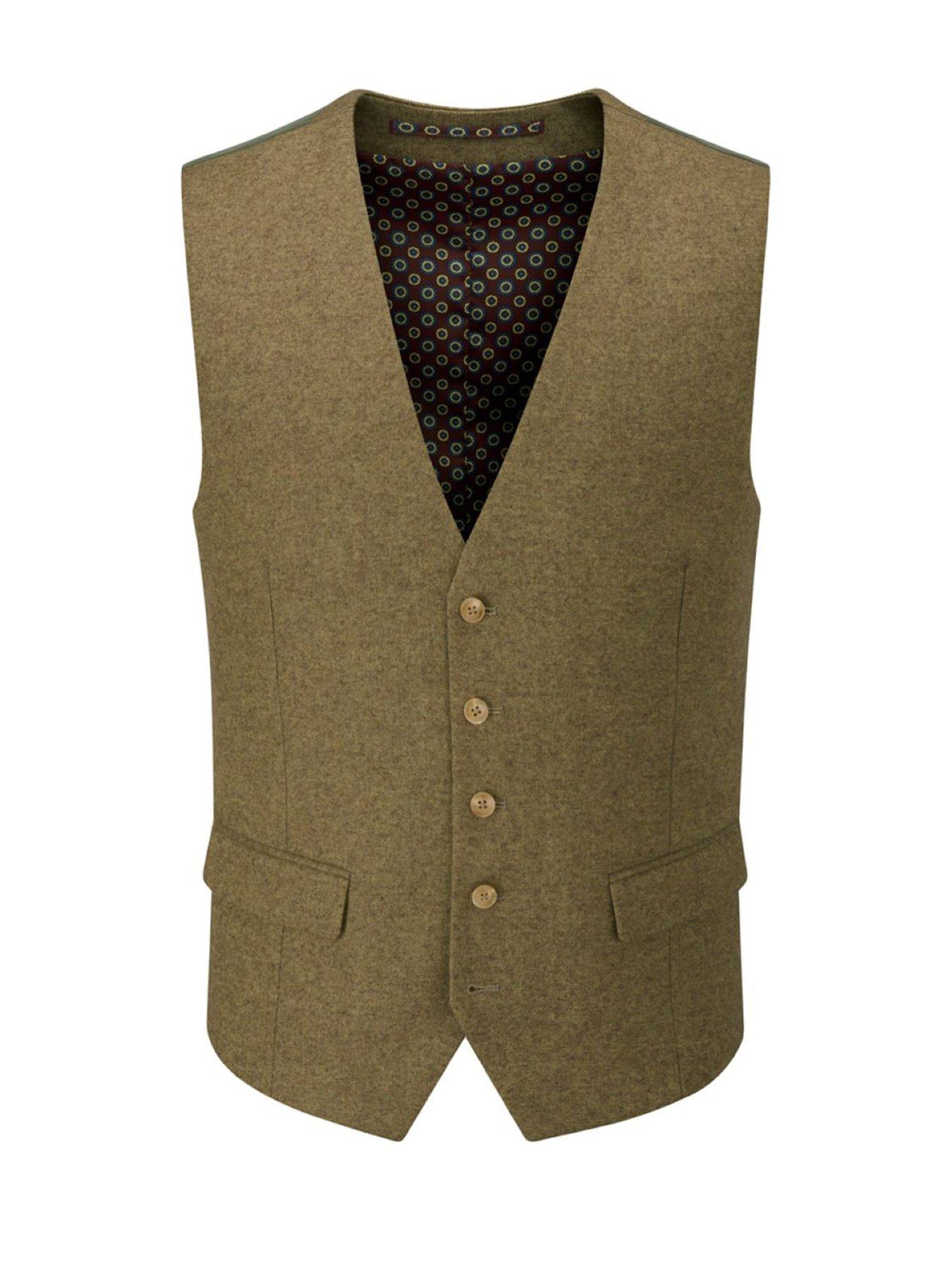  image of skopes-fox-sage-wool-blend-waistcoat-green