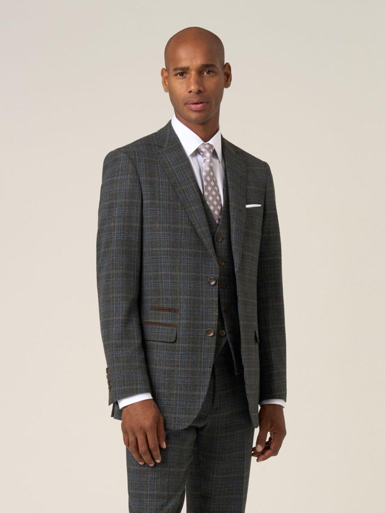 Skopes Skopes Tailored Fit Margrave Charcoal Check Suit Jacket