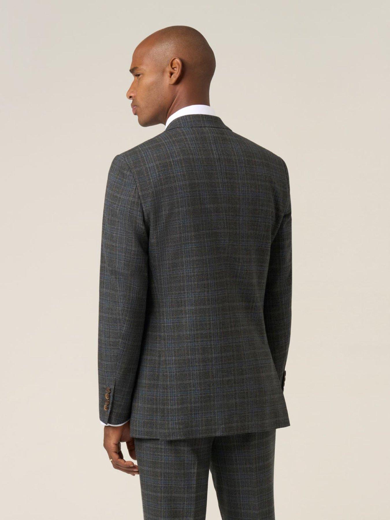  image of skopes-tailored-fit-margrave-charcoal-check-suit-jacket-grey