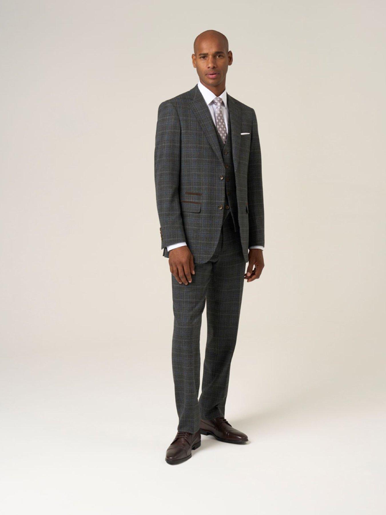  image of skopes-tailored-fit-margrave-charcoal-check-suit-jacket-grey