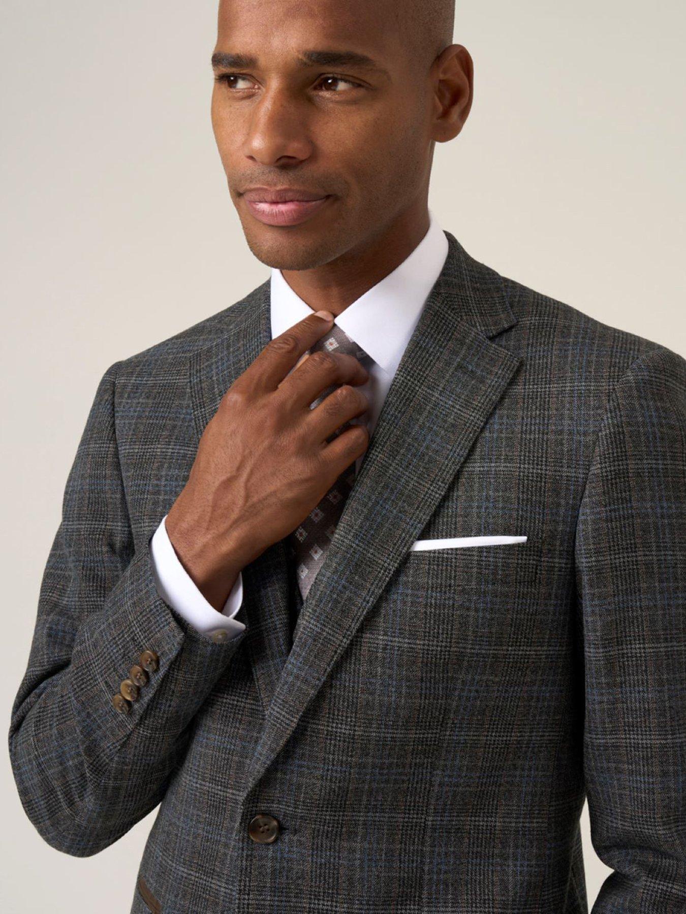  image of skopes-tailored-fit-margrave-charcoal-check-suit-jacket-grey