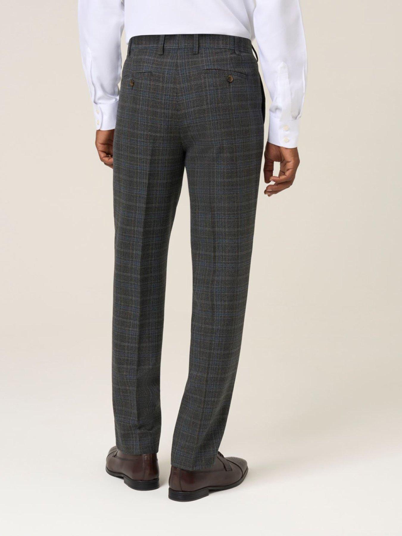  image of skopes-tailored-fit-margrave-charcoal-check-suit-trousers-grey