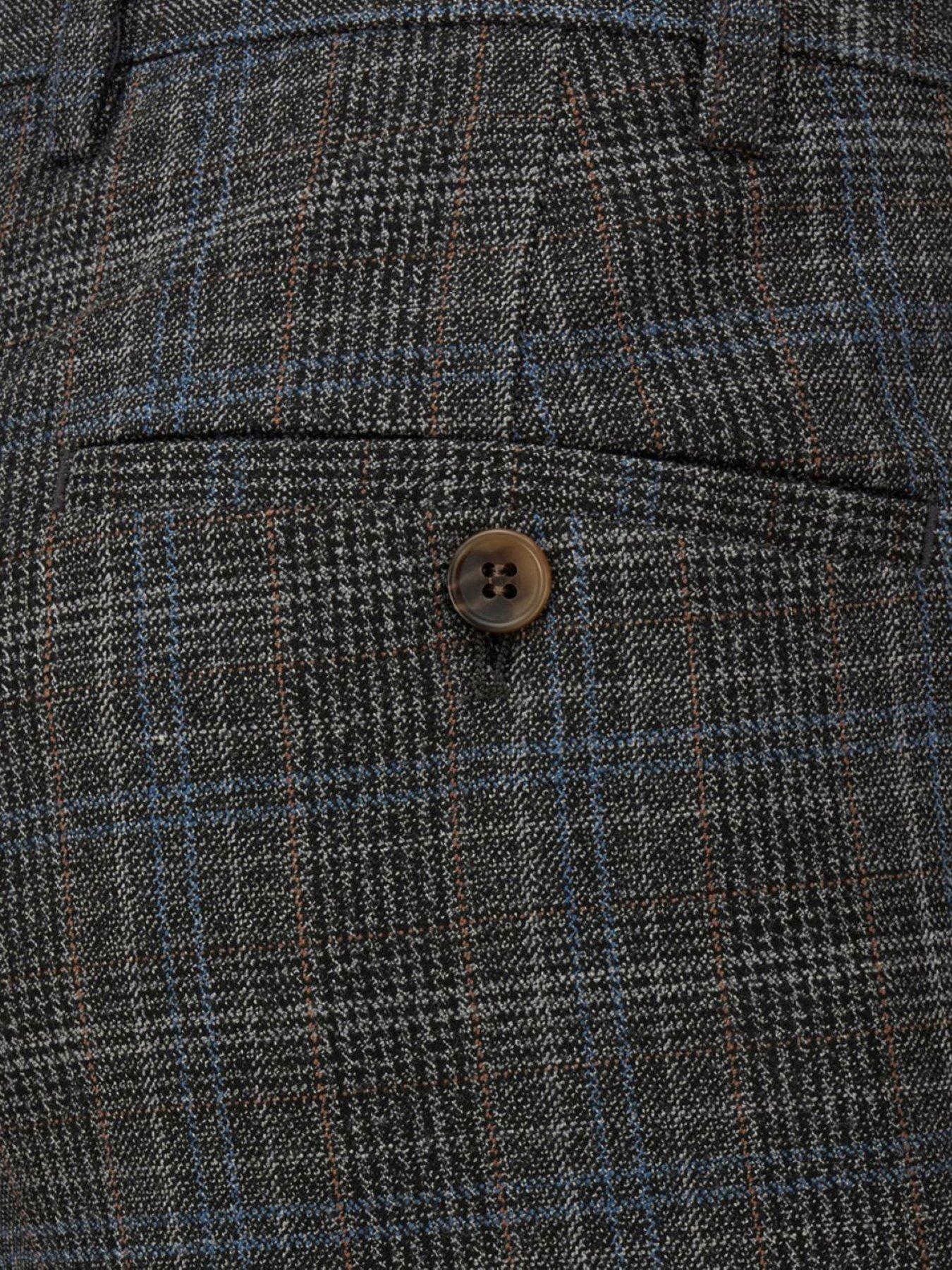  image of skopes-tailored-fit-margrave-charcoal-check-suit-trousers-grey